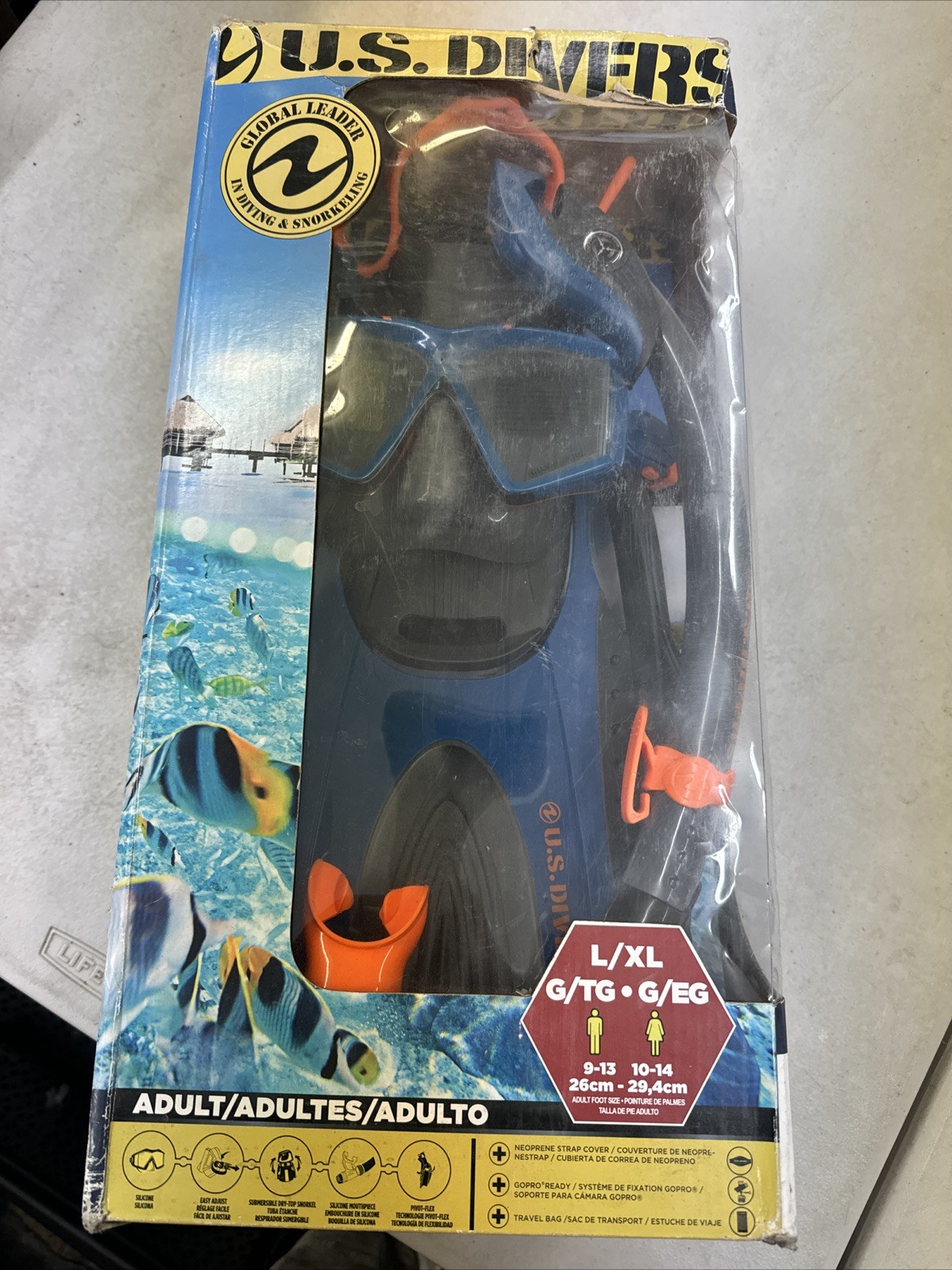 U.S. Divers Adult Silicone Snorkel Set with Camera Attachment