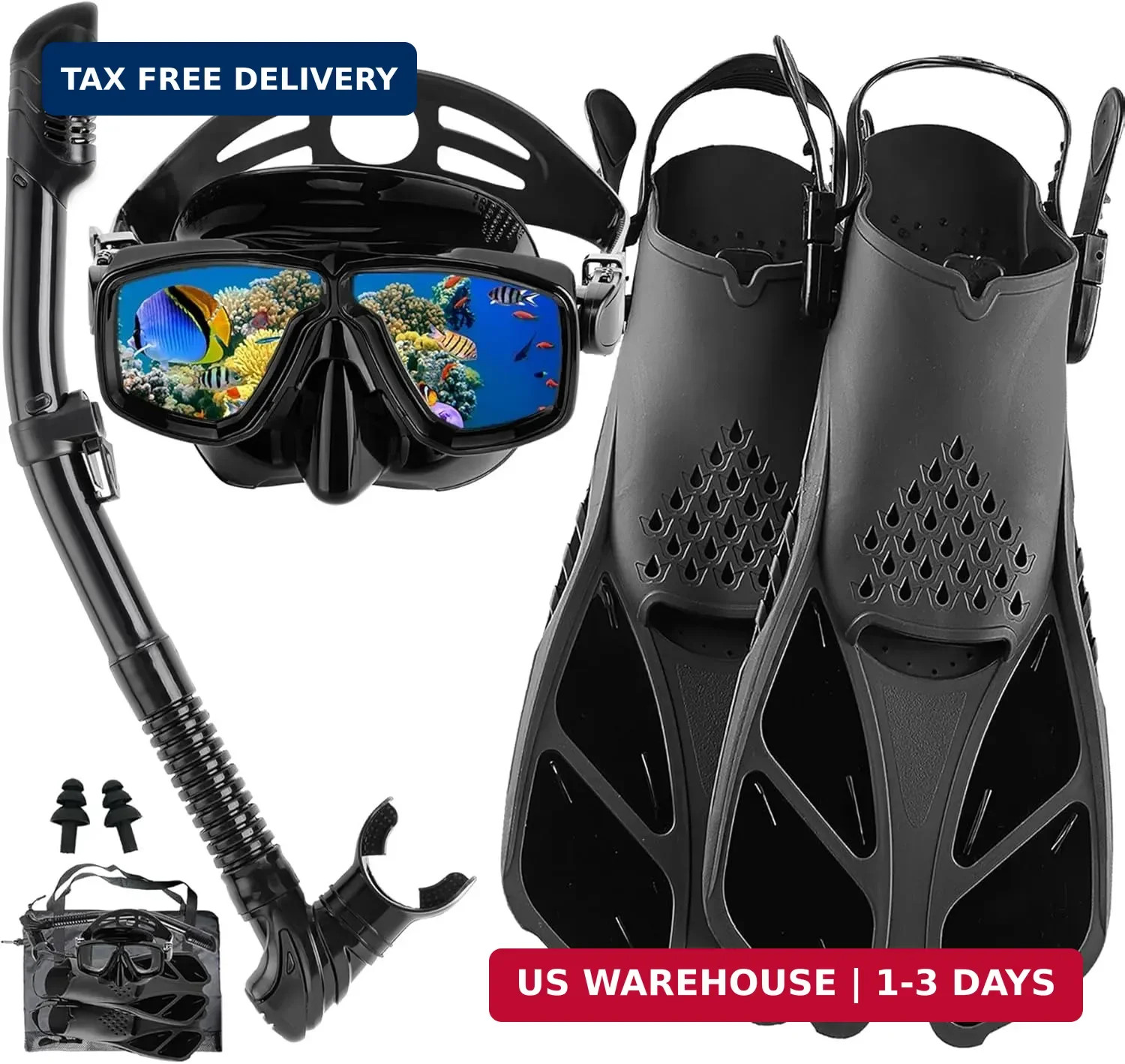 Snorkeling Gear for Adults with Fins Scuba Diving Gear Adult Professional Travel