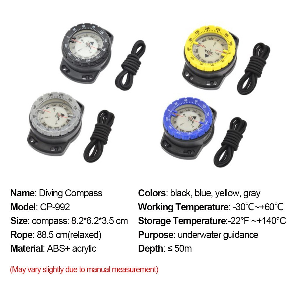 Scuba Diving Luminous Compass 50M Waterproof Underwater Compass Diving Compass