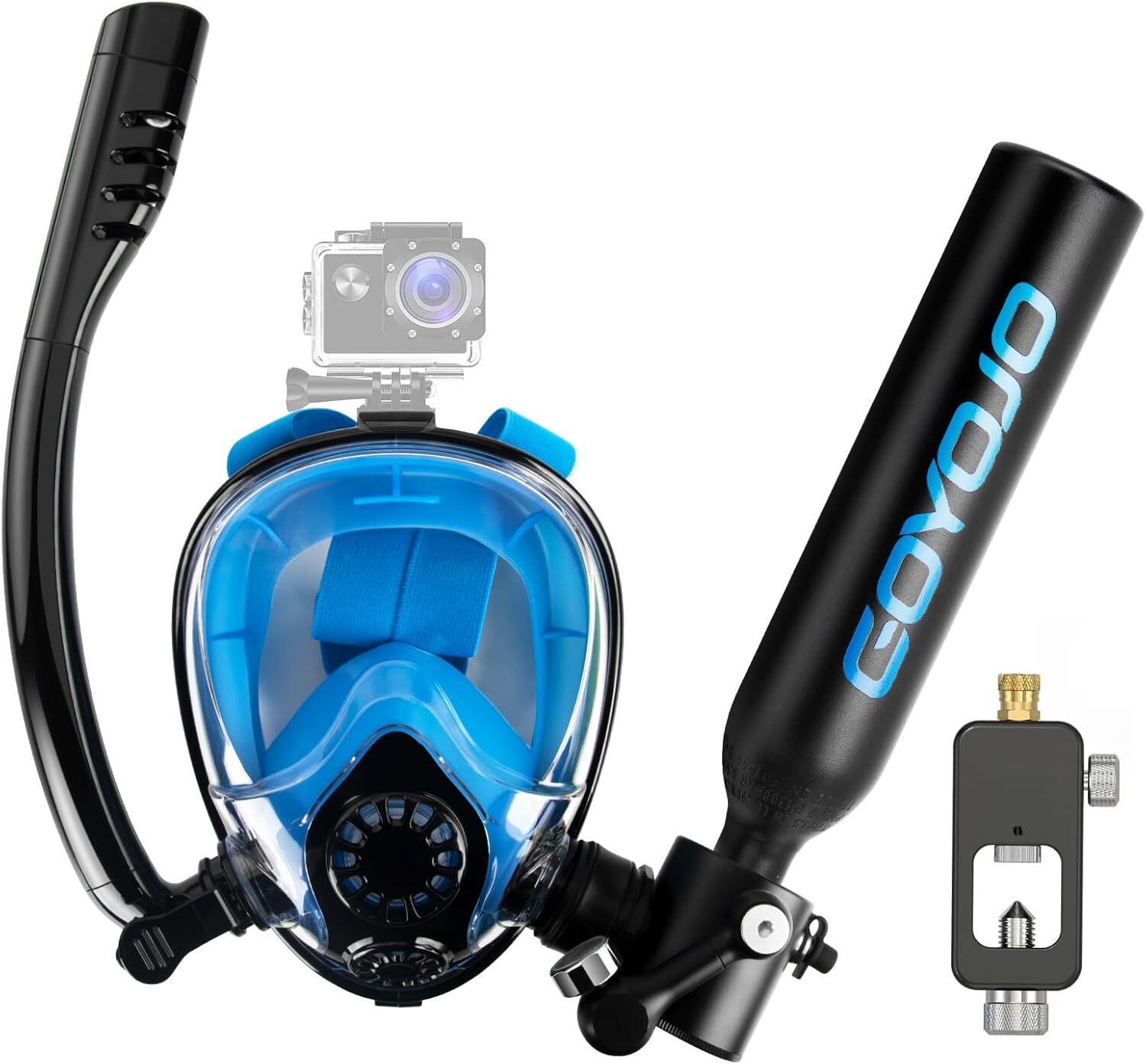 0.5L Scuba Lung Tank Snorkel Mask Combo 6-12Mins Underwater Breath System GOYOJO