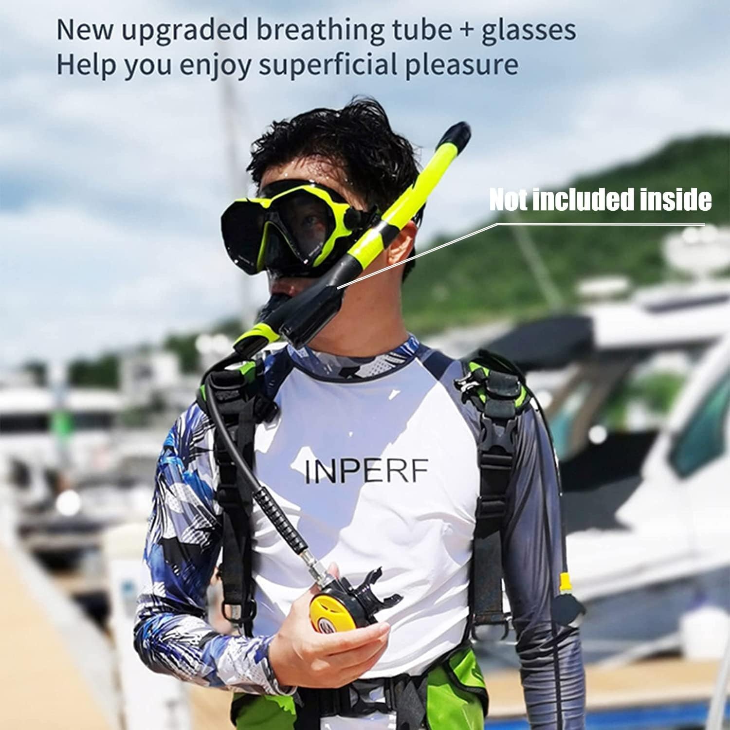 GOYOJO 2L Scuba Diving Tank Kit, Oxygen Underwater Pump & Diving Glasses & Vest