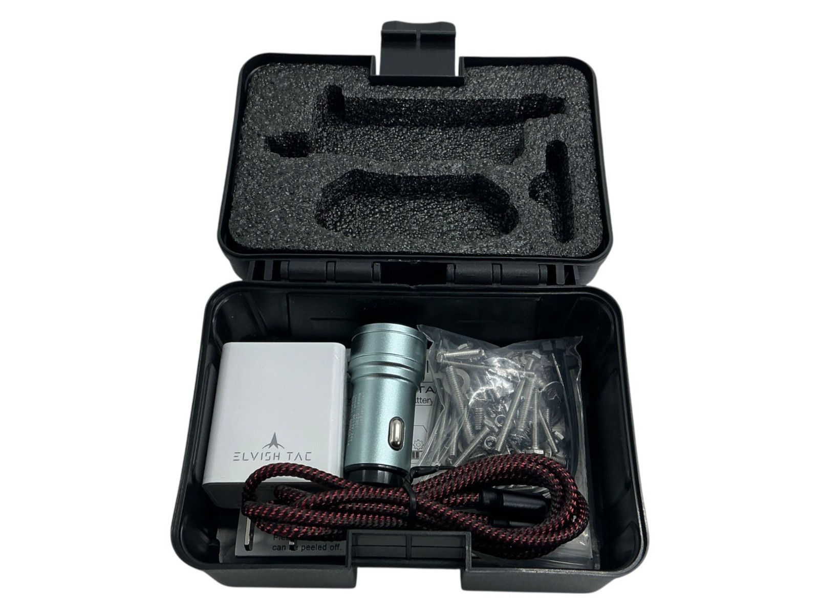 Replacement storage case for Elvish Tac Tactical light With Charger & USB Cord