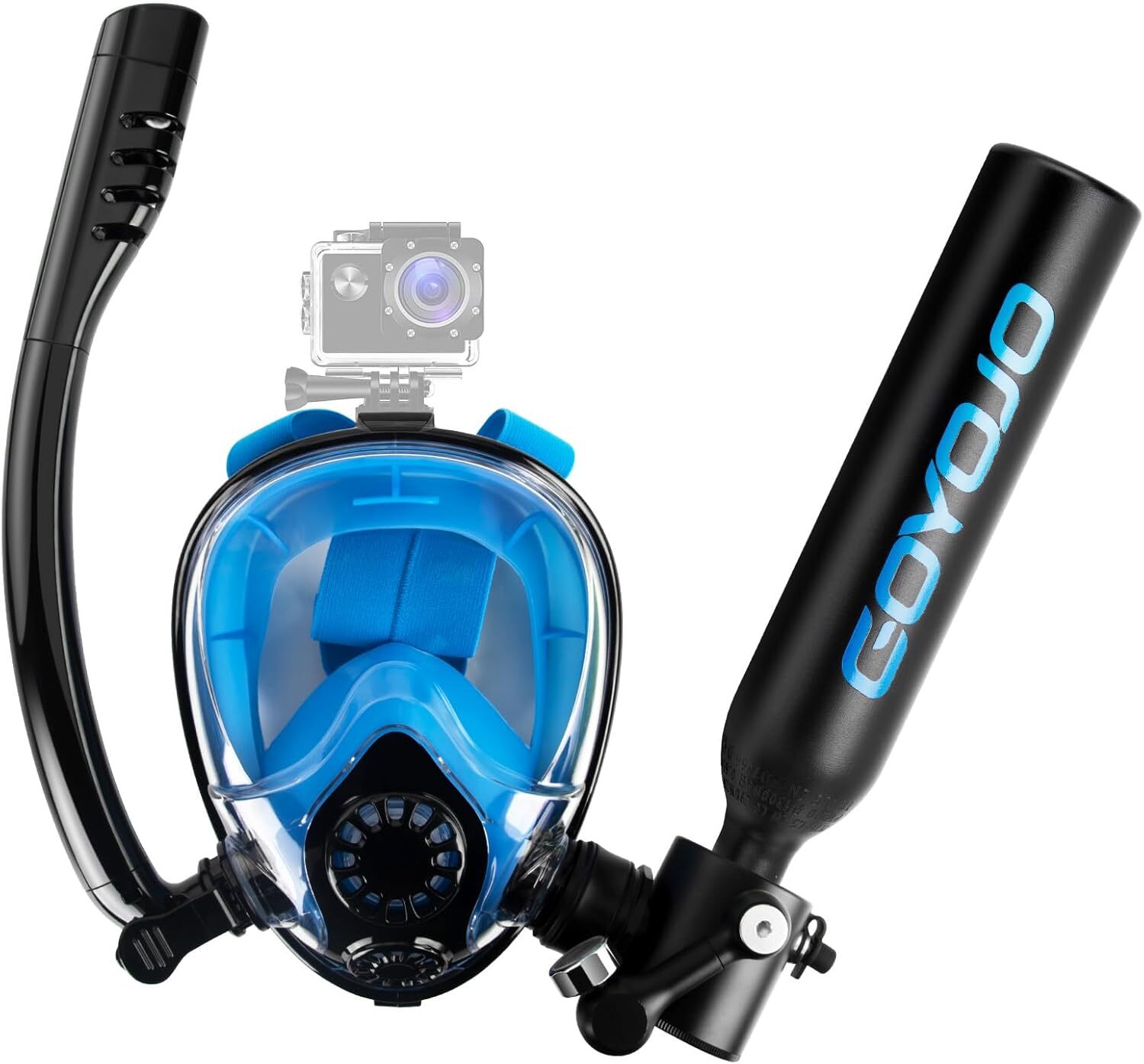 GOYOJO Diving Tank Snorkel Mask 0.5L Portable Mini Scuba Black Oxygen Cylinder