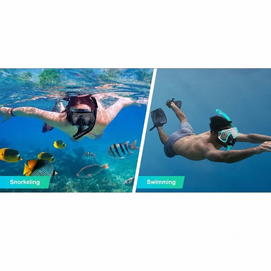 Snorkeling Gear for Adults, Snorkel Mask Adult Snorkel Set, Anti-Fog Scuba Divin