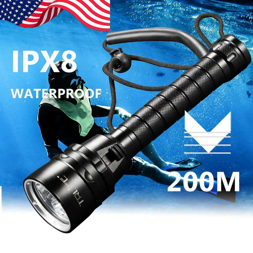 30000LM 3/5*leds LED Diving Flashlight Scuba Dive Torch Professional Diver Light