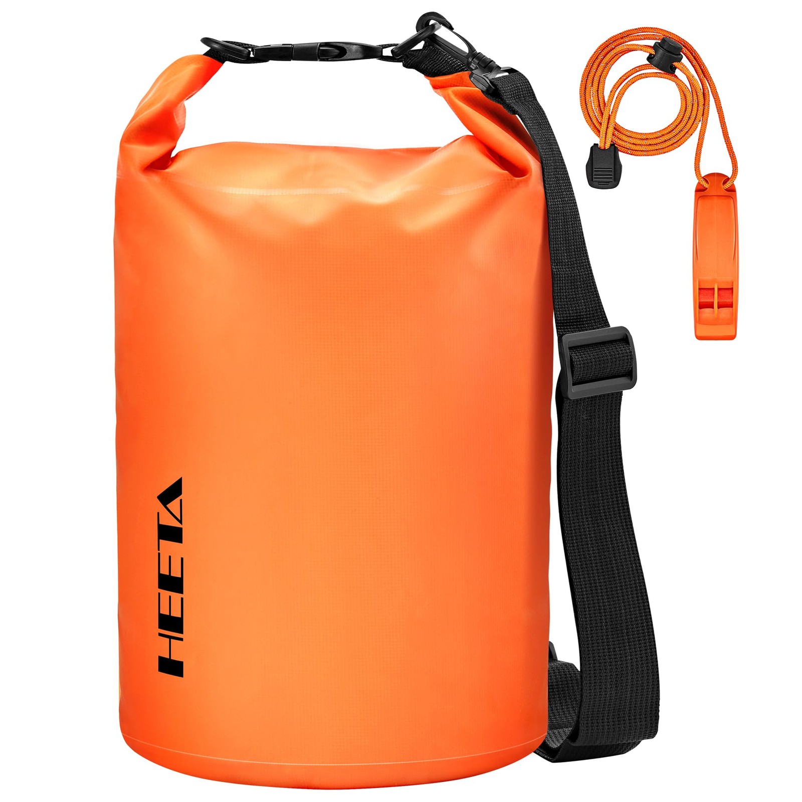 HEETA Waterproof Dry Bag for Women Men, Roll Top Lightweight 10L, Orange