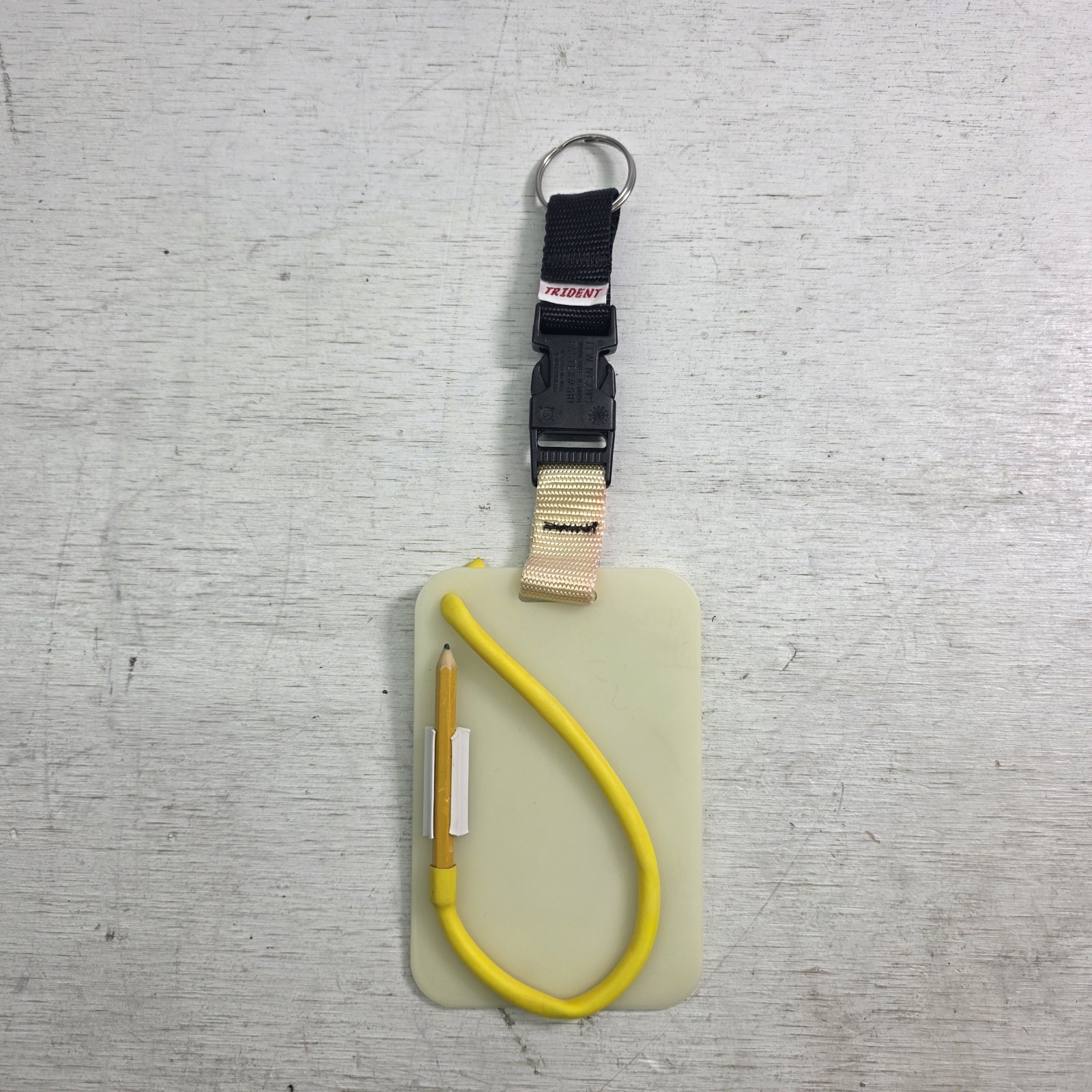 Trident Scuba Diving Underwater Dive Writing Slate & Pencil W/ Clips 4″x6″ VG