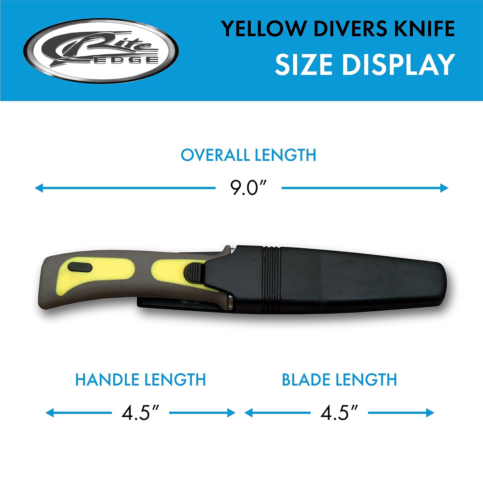 New Rite Edge Diver’s Knife Yellow Fixed Blade Knife 210424YW