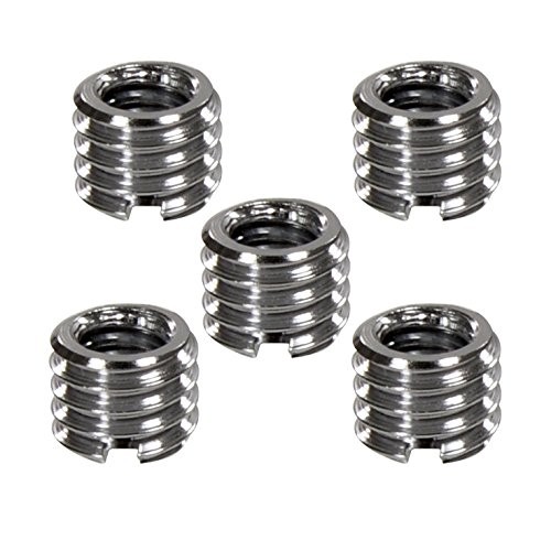 Foto&Tech Metal 1/4 inch to 3/8 Tripod Thread Adapter, 5 Pieces,