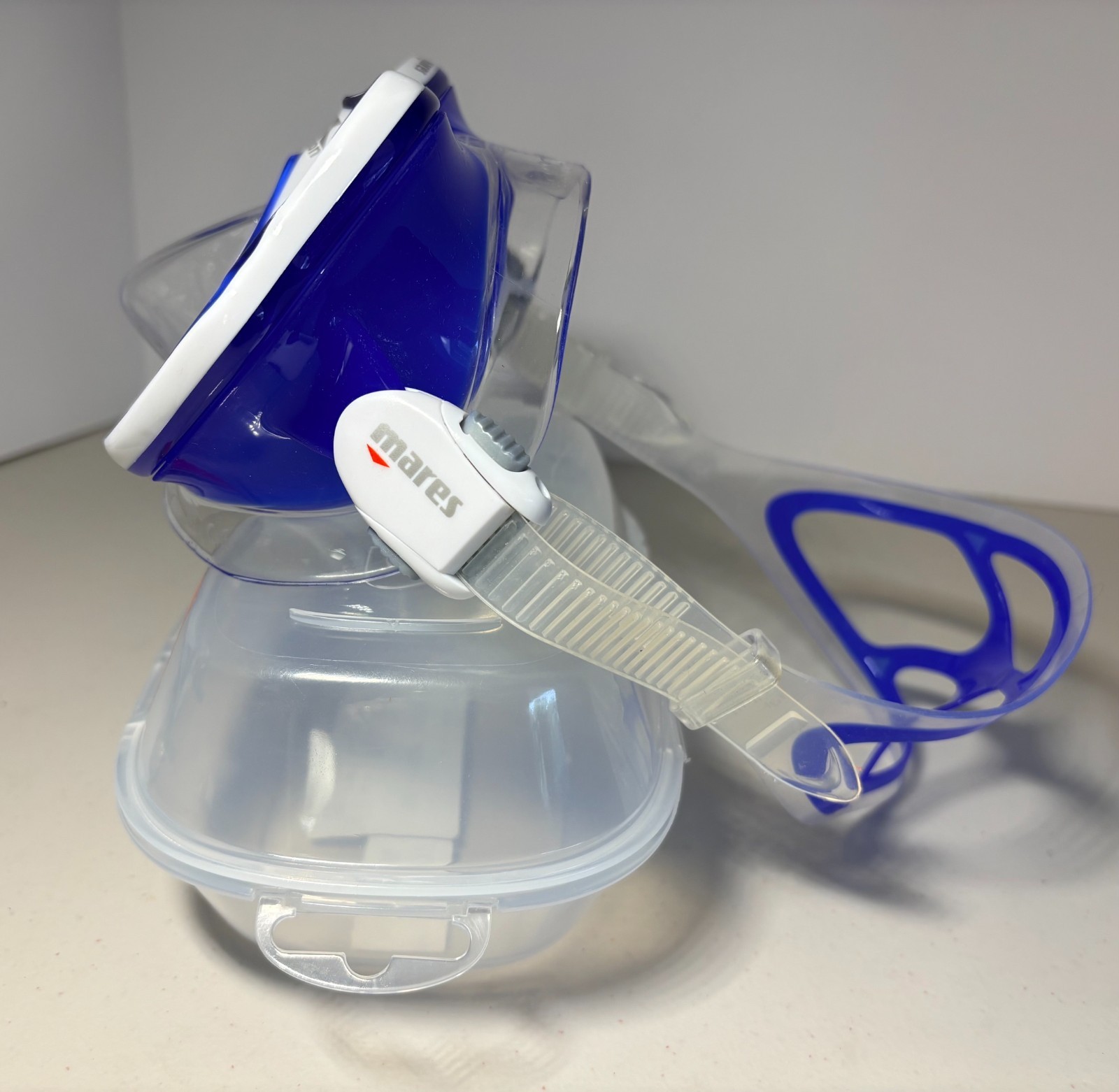 MARES X-Vision Ultra Liquidskin Scuba Diving Mask Clear Blue White w/Case