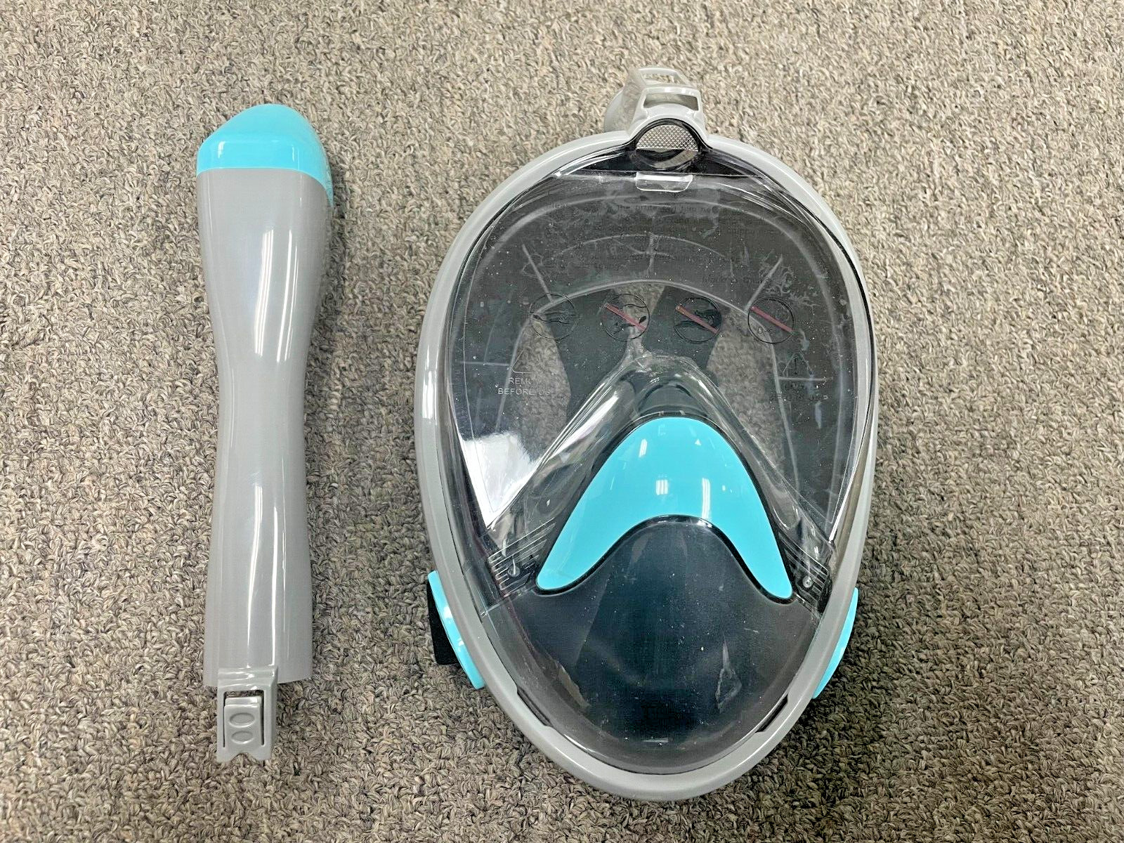 Sample Unbranded Blue w Gray Scuba Diving Full Face Mask, size L/XL
