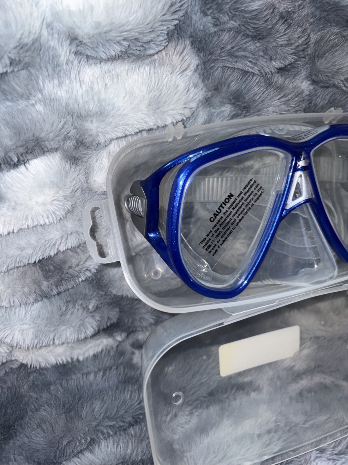 Scuba Aqua Lung Technisub Mythos Mask Goggles Blue Case Included New