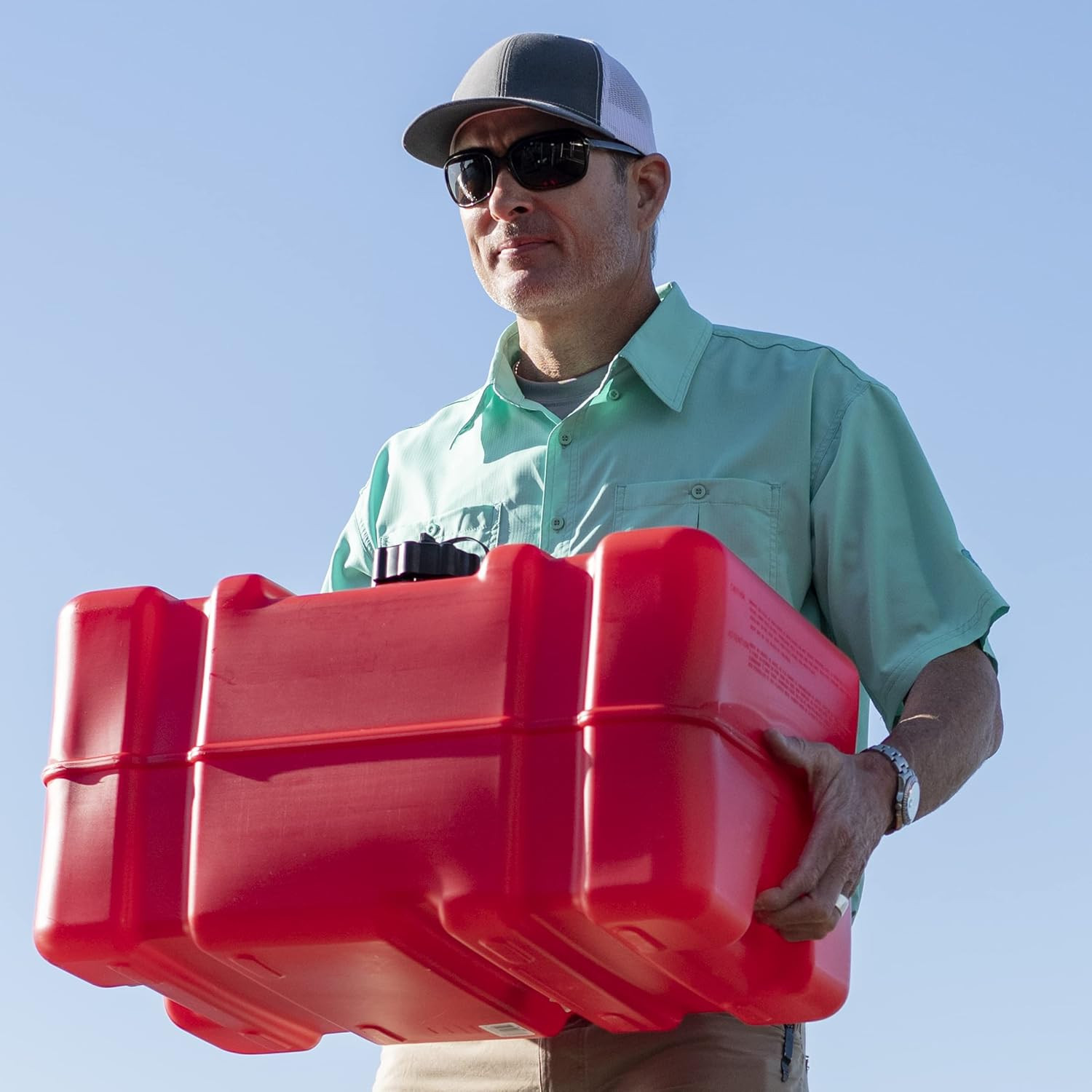 Scepter 12 Gallon Portable Marine Gas Can, Large Capacity Boat Fuel Tank, 2-Way
