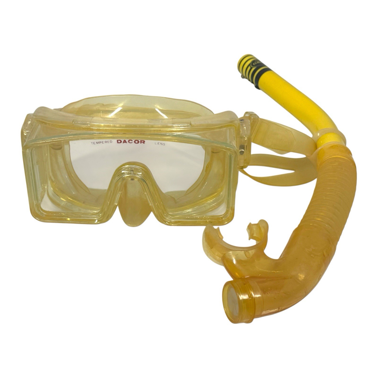 Vintage Dacor Pursuit Purge Tempered Glass Goggles Scuba Diving Mask w/ Snorkel