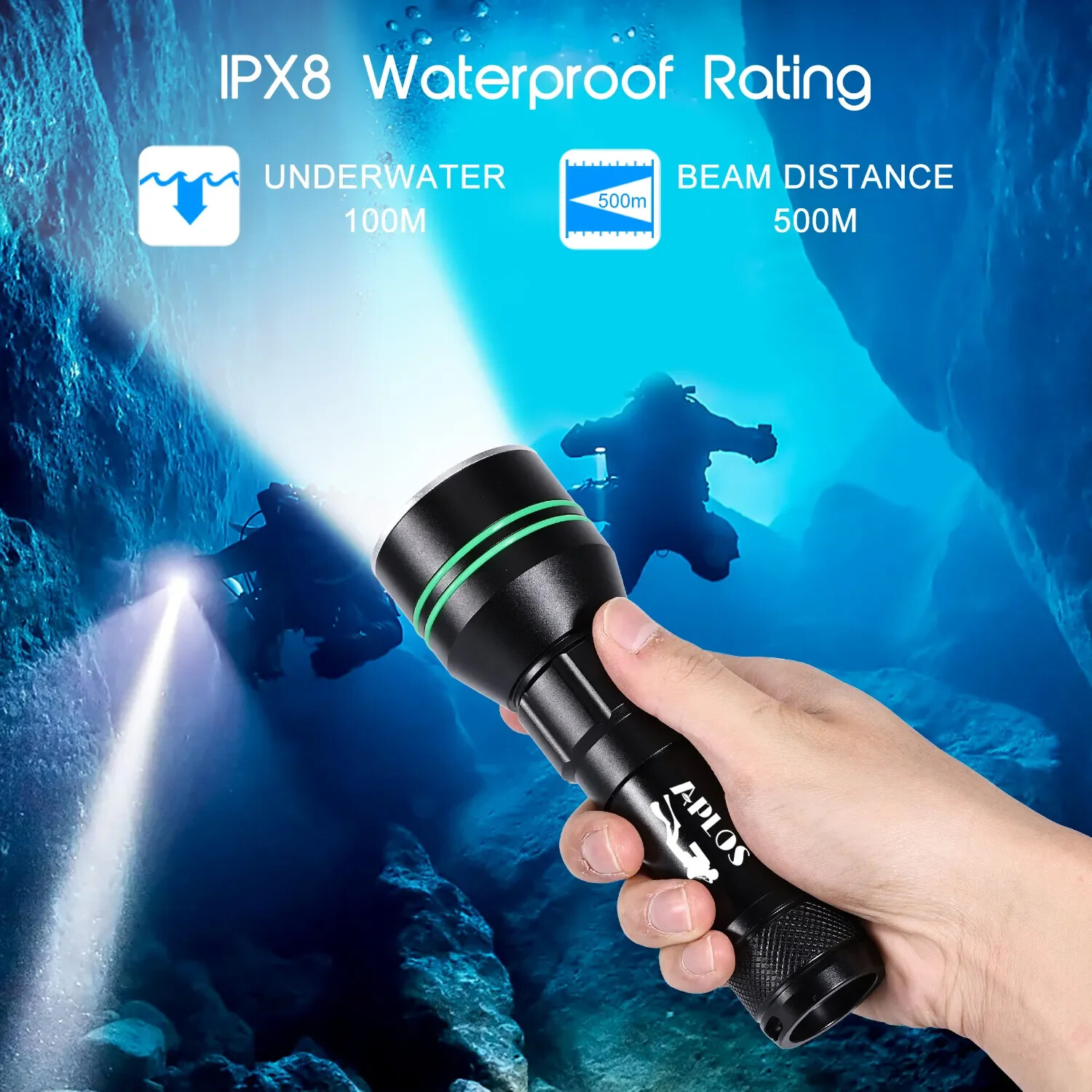 300000LM Diving Flashlight P70 LED Scuba Underwater Fishing Hunter Dive Torch