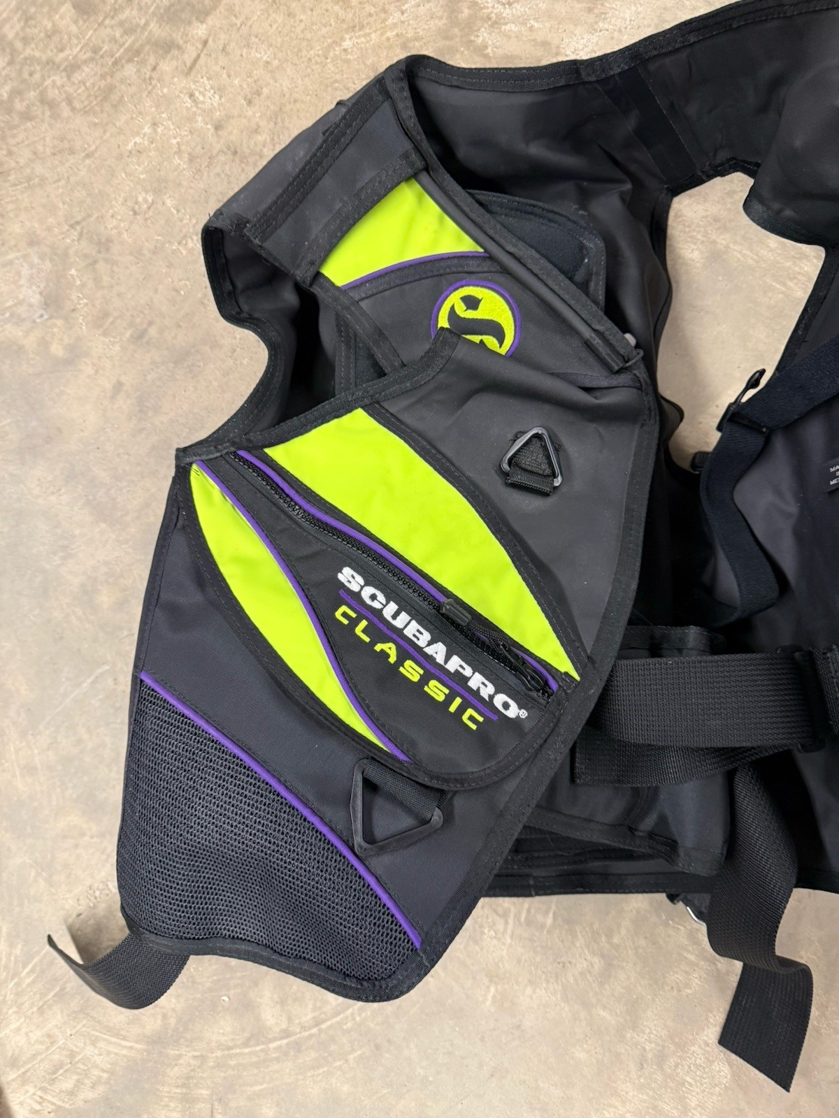 Scubapro Classic BCD Stabilizer Jacket Black /Yellow/Purple Accents Size XS New