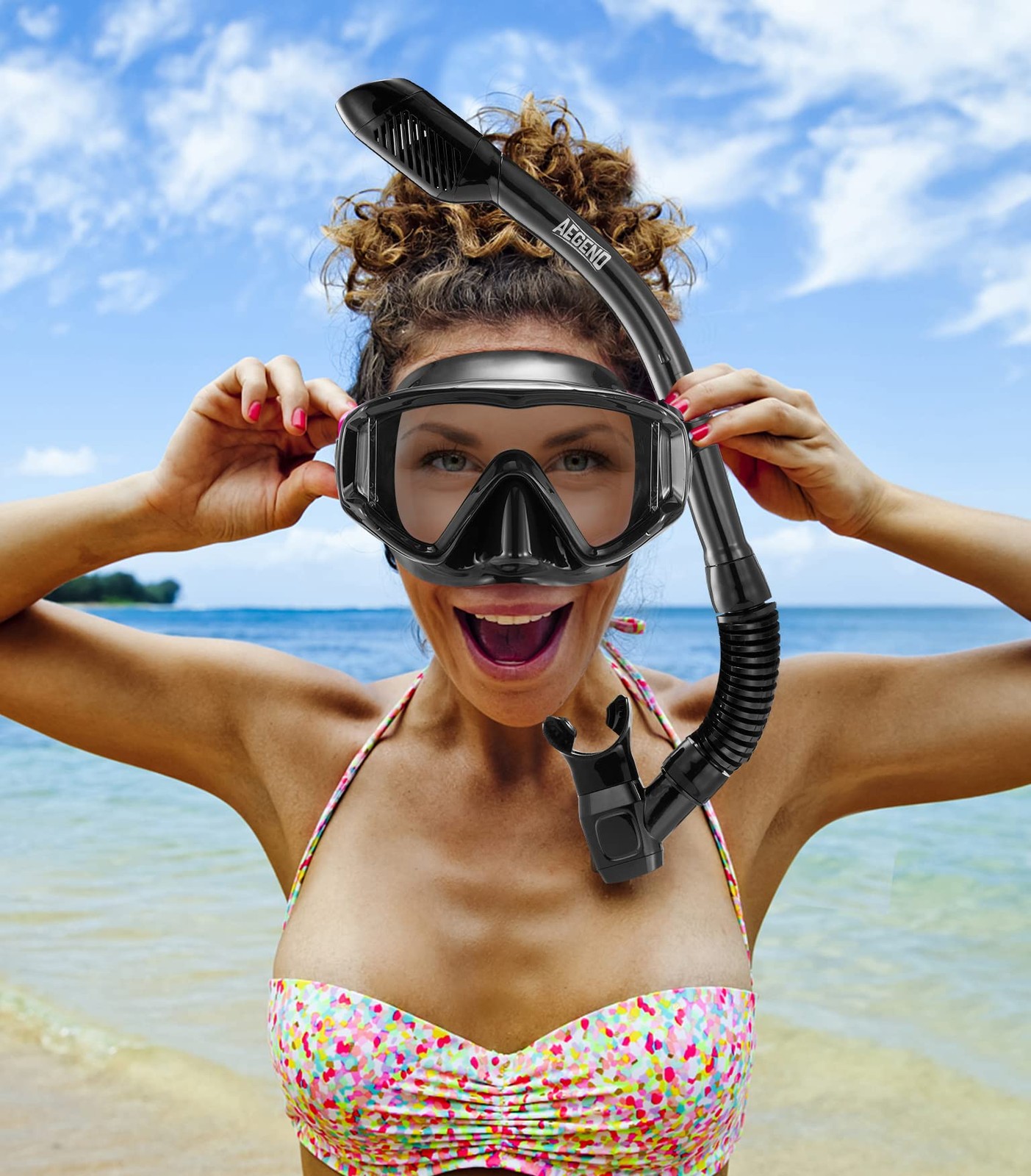 Snorkeling Gear for Adults, Dry Snorkel Set Panoramic View Enhanced Anti-Leak