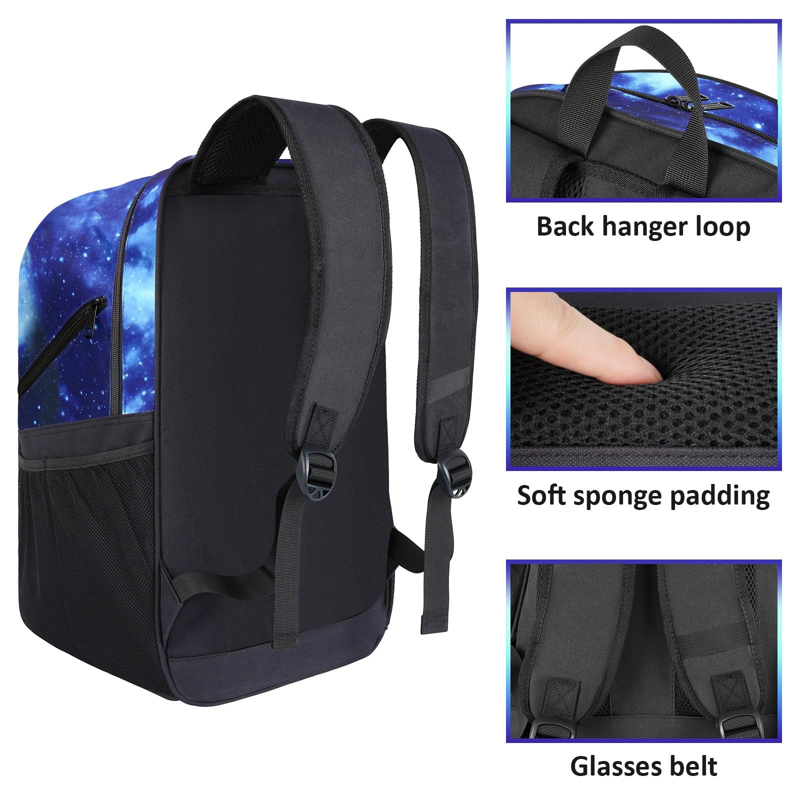 YOREPEK Basketball Bag, Large Backpack with Shoe Large, Star Blue