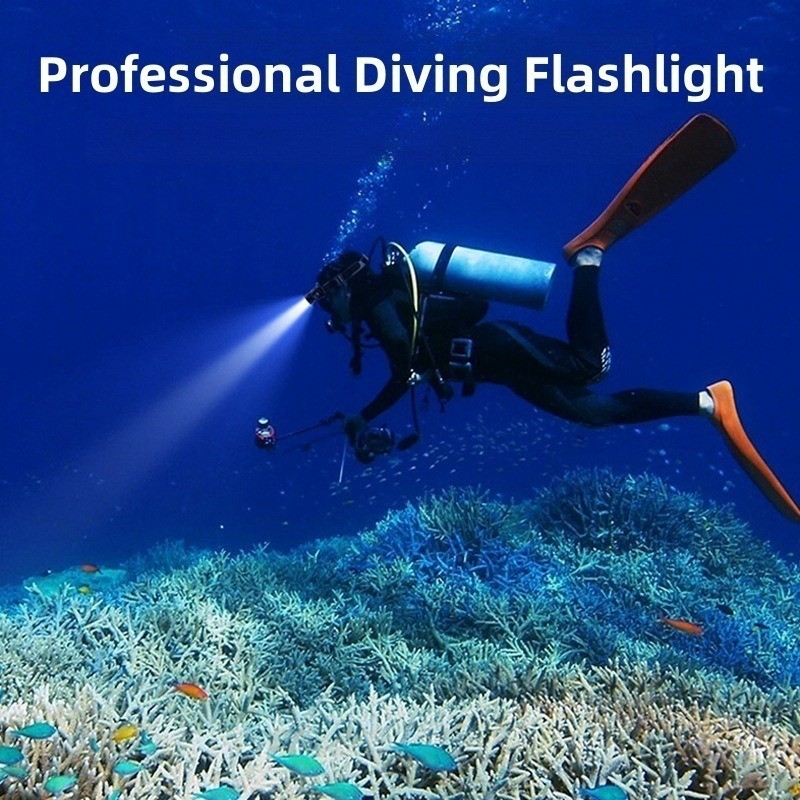 Diving Headlight Waterproof Professional Underwater Flashlight Fishing Light