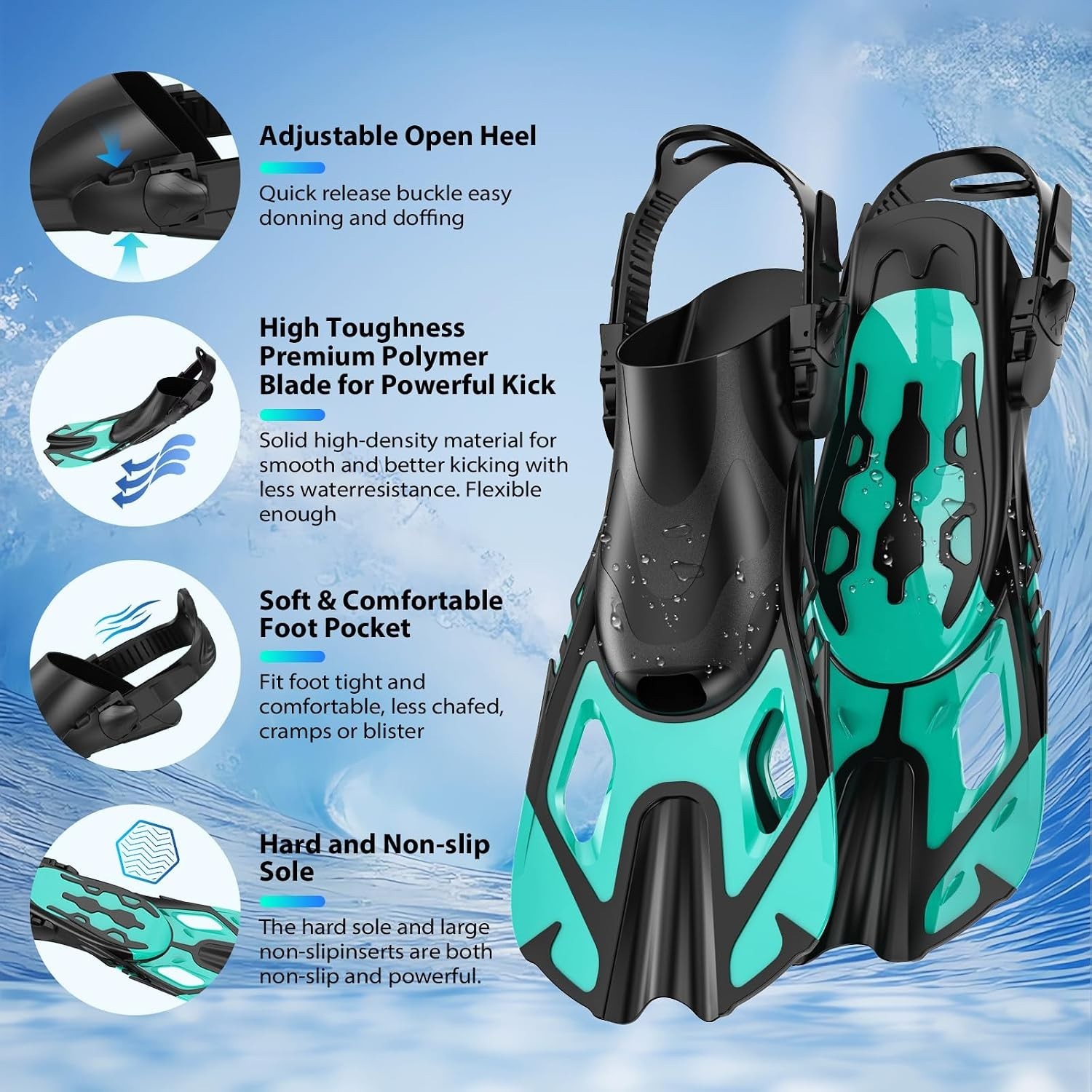 Snorkeling Gear,Mask Fin Snorkel Set,Dry Top Snorkel,Snorkeling Kiit Travel