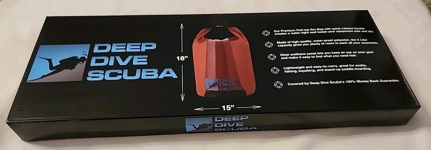 DEEP DIVE SCUBA WATERPROOF DRY BAG 18in X 15in ORANGE