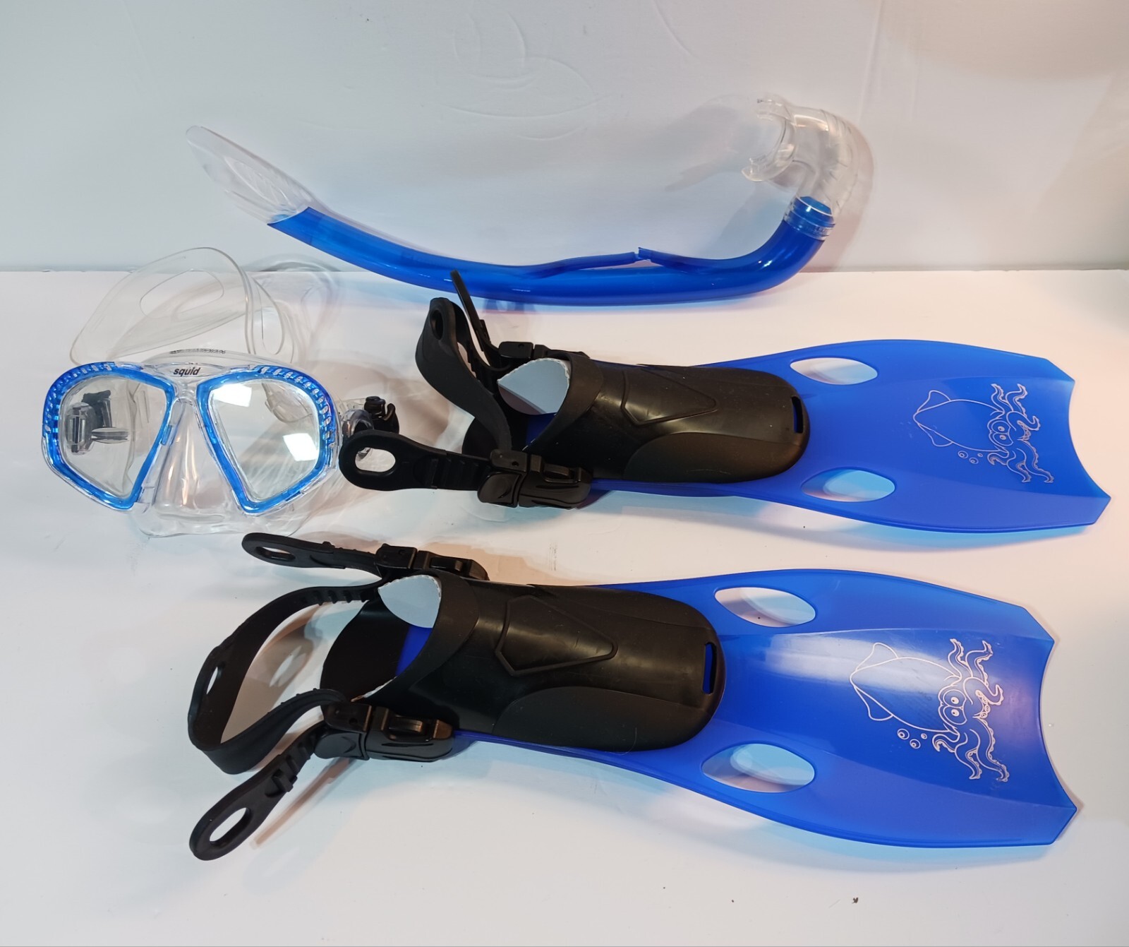 Guardian Snorkeling Set S/M US Size 9-13 Squid Set Small Blue Black 22 NWT