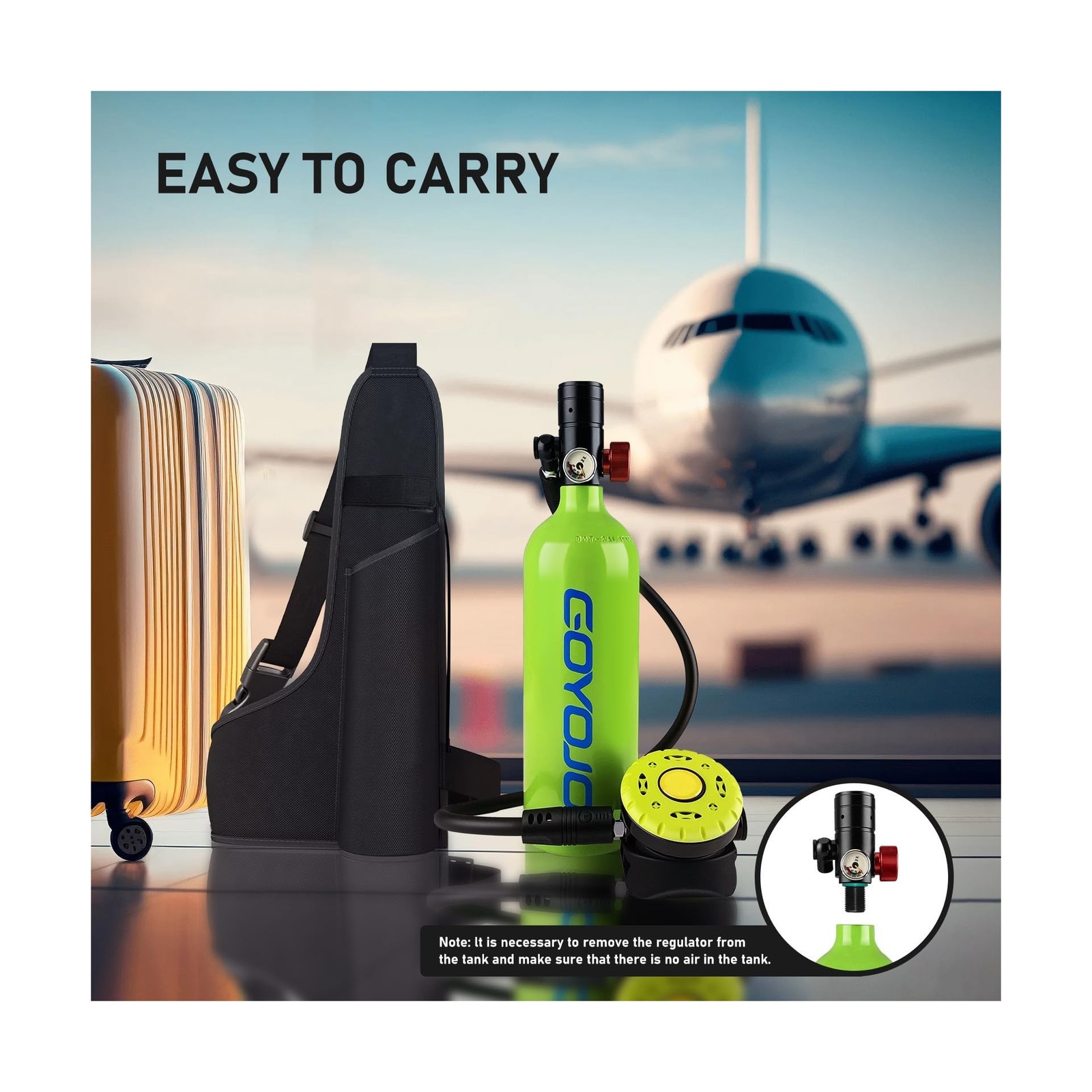 1L Mini Scuba Tank with Mask – DOT Certified Portable Diving Air Tank, 300