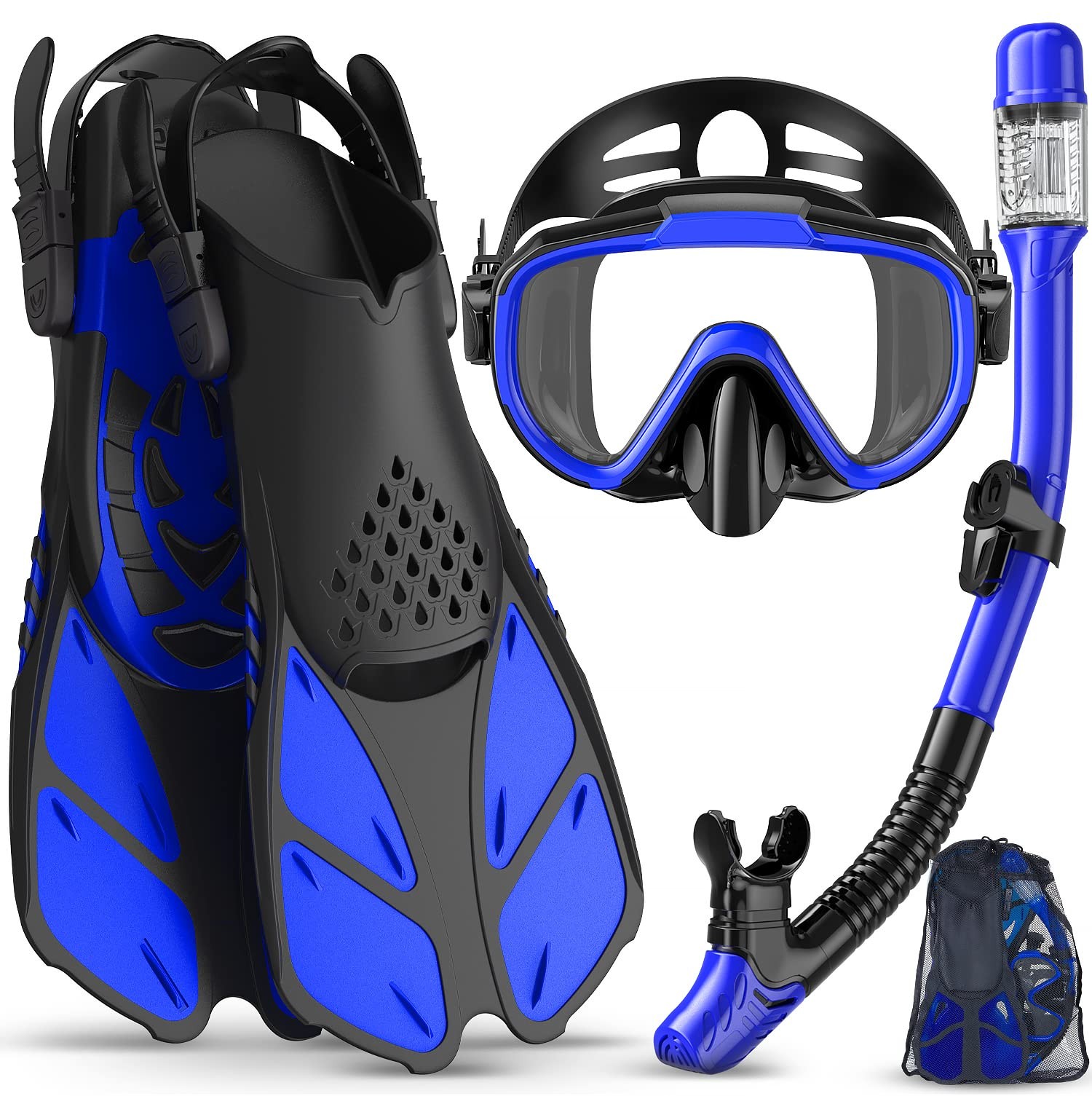 Ubekezele Snorkeling Gear for Adults Men Women,4 in 1 Snorkel Set with Panora…