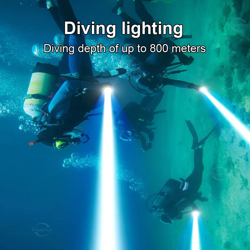 Powerful 300000LM Strong Light LED Diving Flashlight Professional Diving Torch