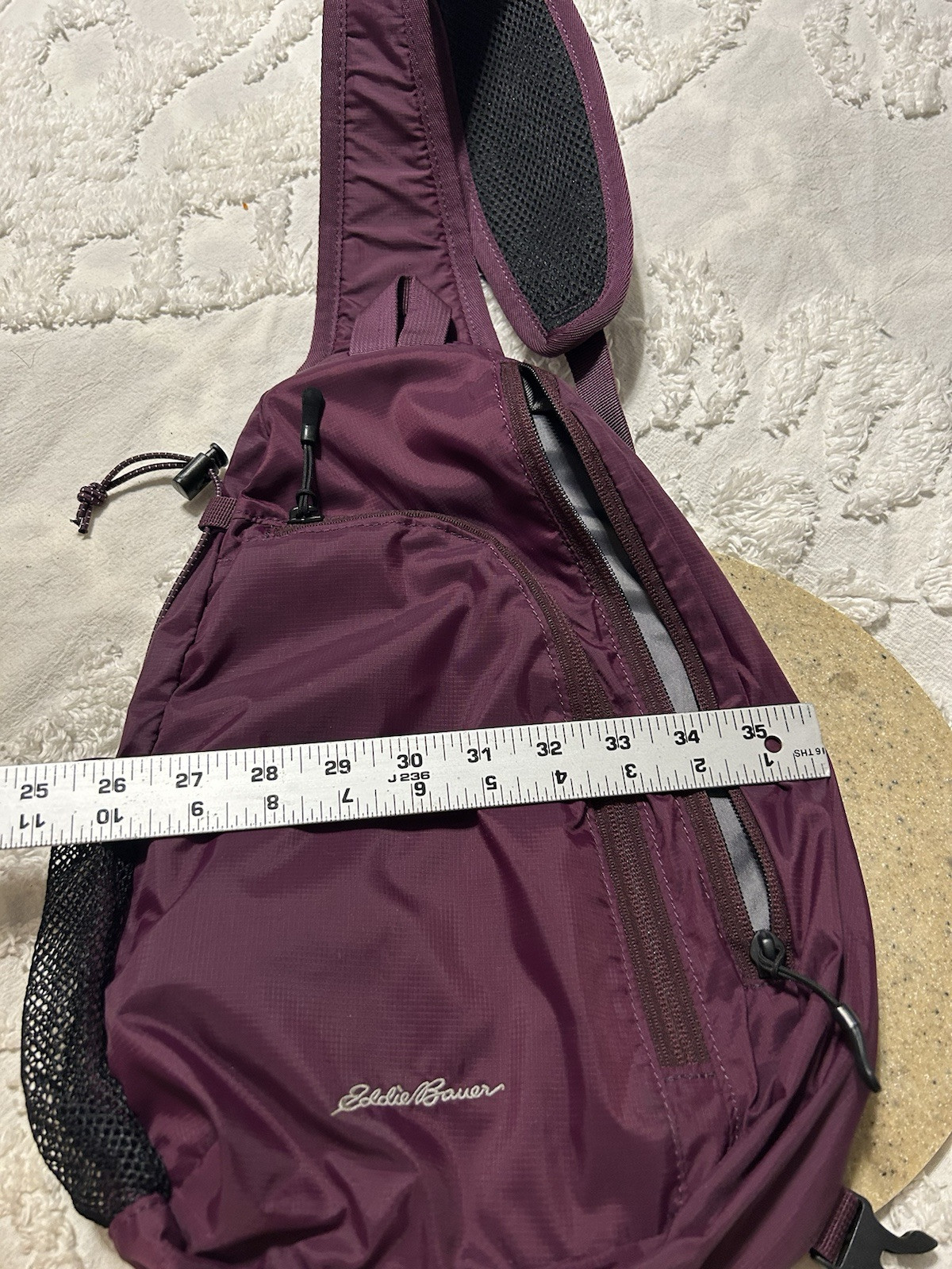 Eddie Bauer Ripstop 8L Shoulder Sling Pack with Padded One Size, Dk Plum