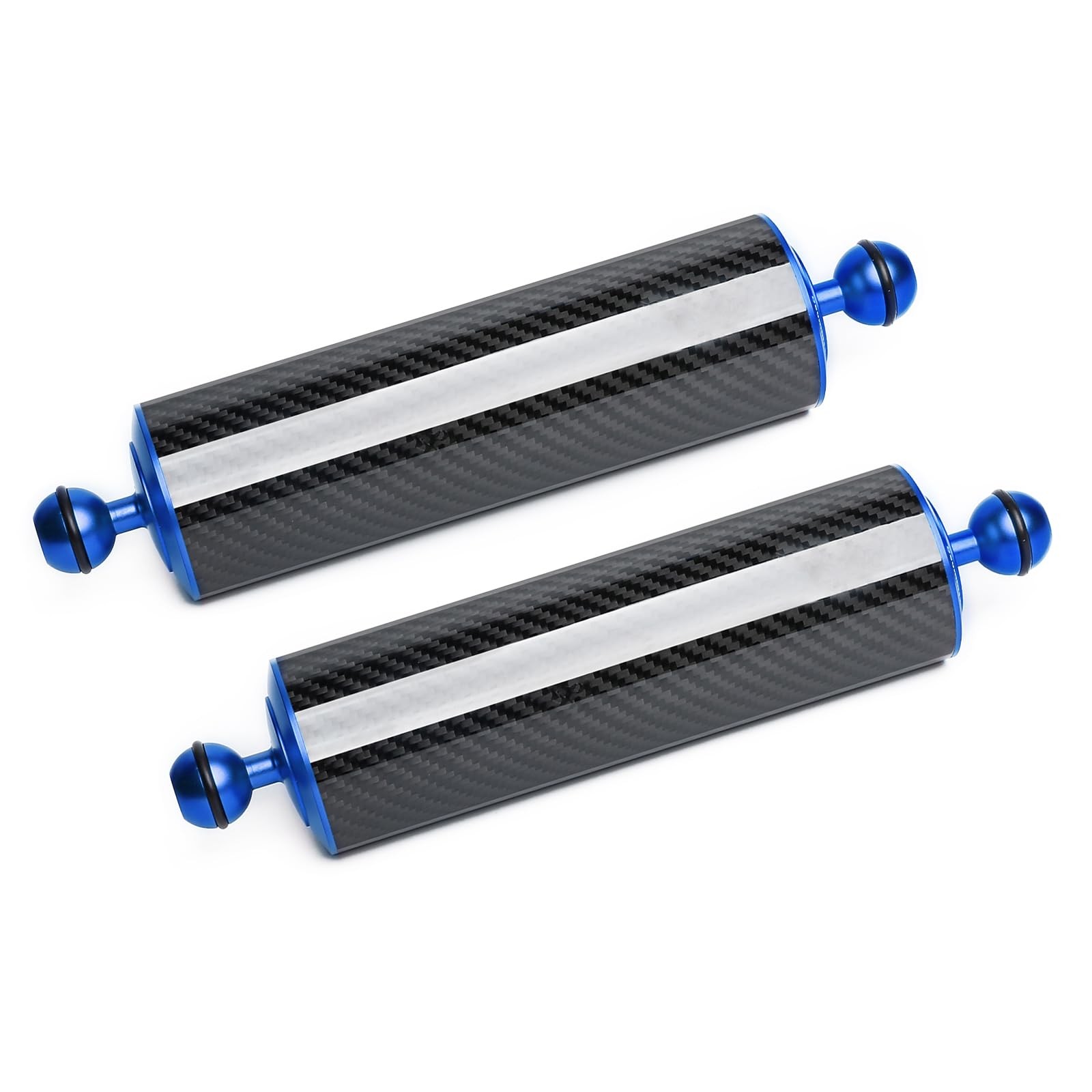 Blue 10″ Carbon Fiber Float Arm (2-Pack) – Ultralight Dual 1″ Buoyancy System…
