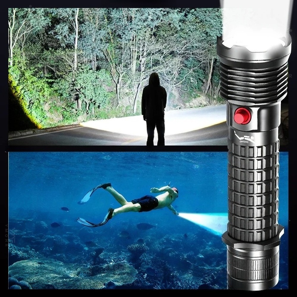 3000LM Dive Torch P70 Diving Flashligh Battery Underwater Diving Fishing Lamp