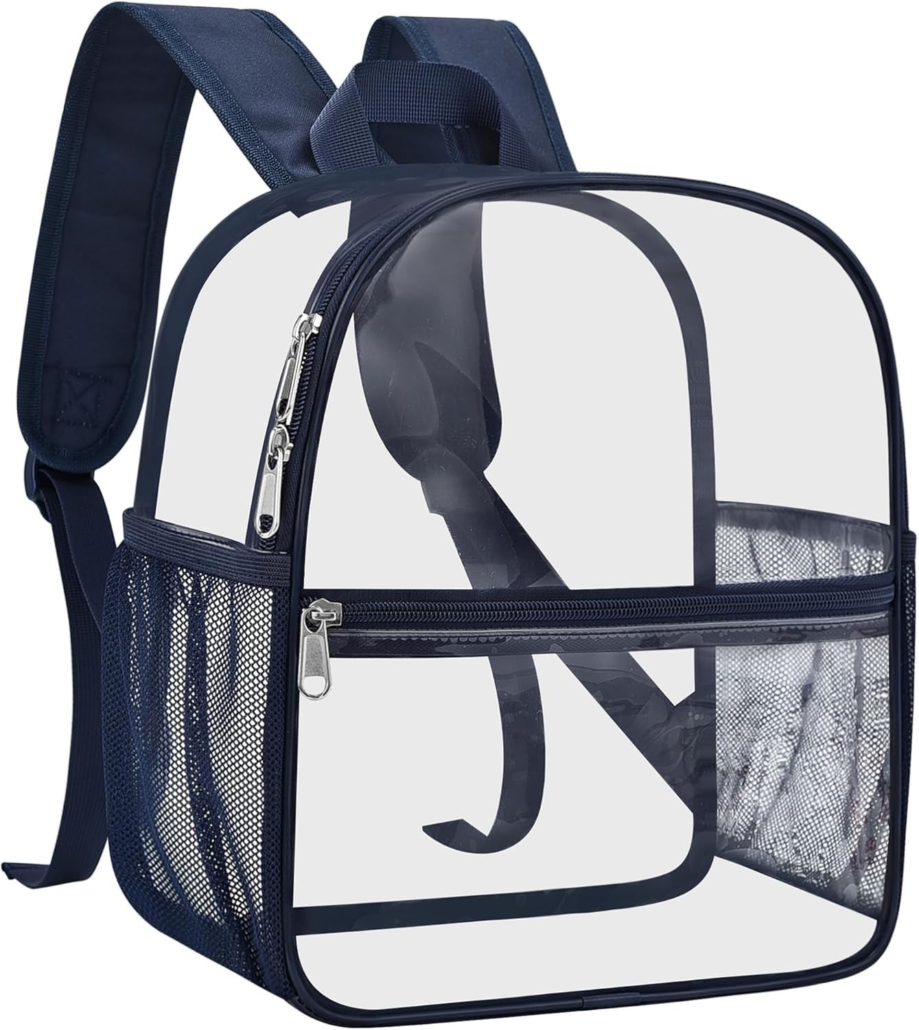 Oraben Clear Backpack Stadium Approved, 12 x 6 x 11 in, Small, Navy Blue