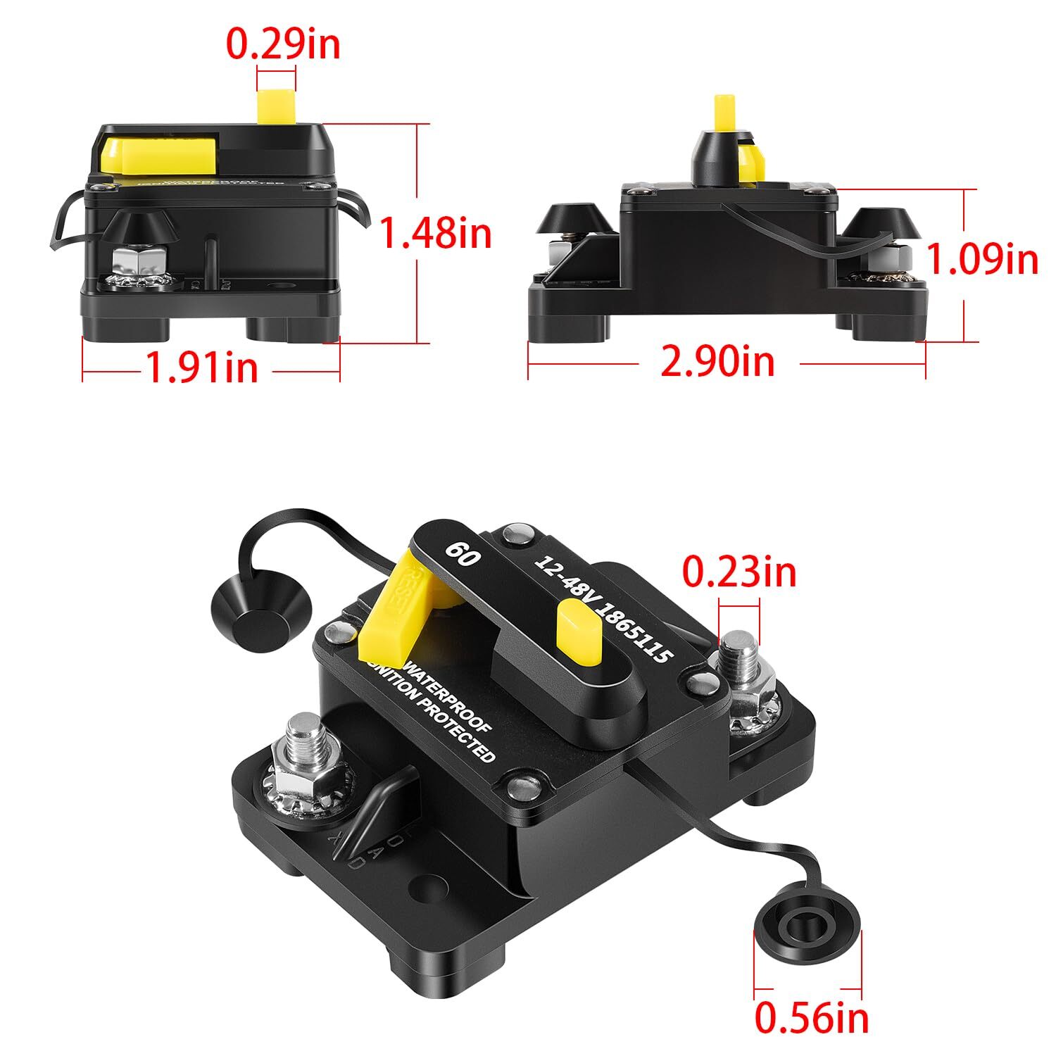 MKR-27 60 AMP Circuit Breaker 1865115 Fits for Minn Kota Trolling Motors 12V-48V