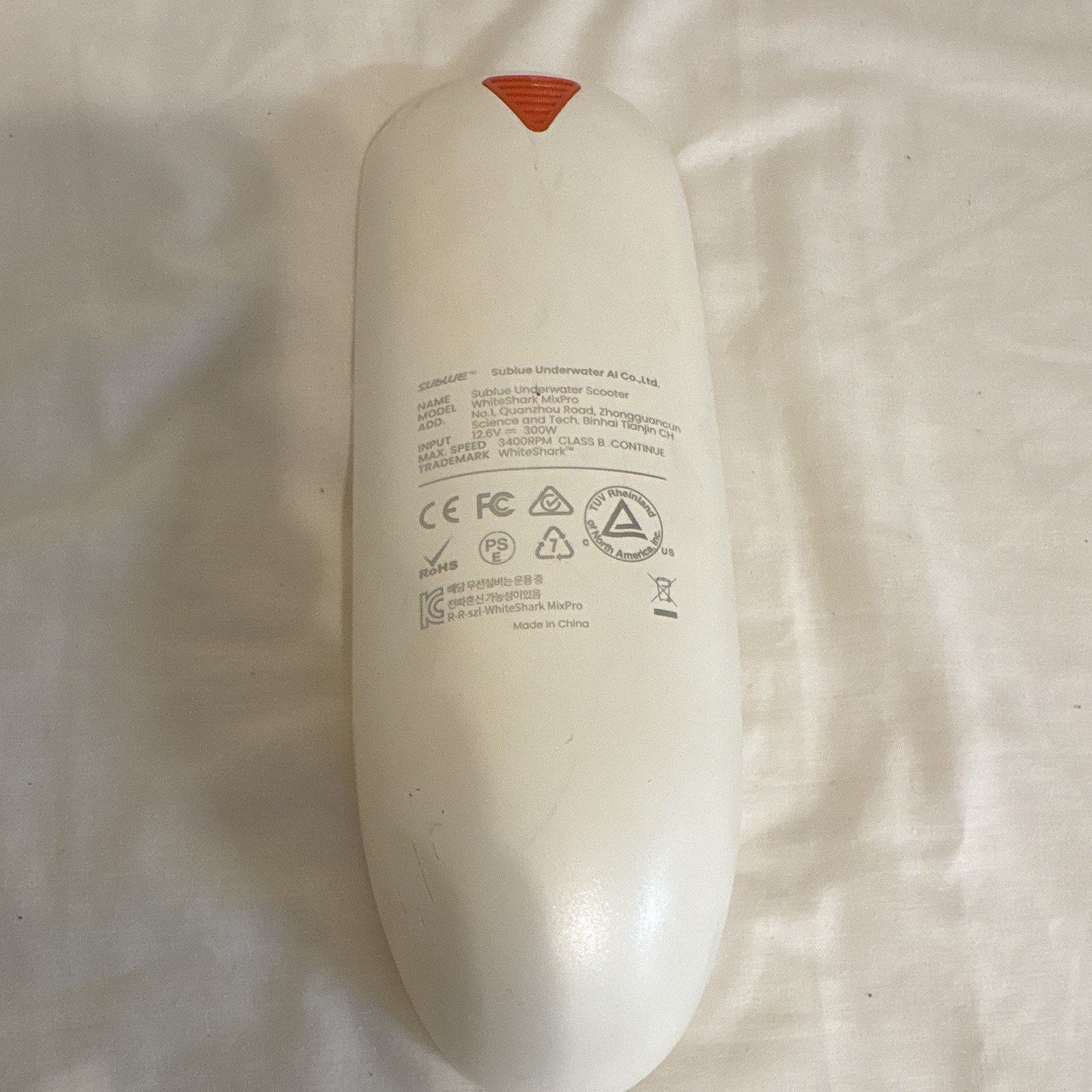 Sublue Whiteshark Mix Pro Underwater Scooter White Bottom Battery Cover
