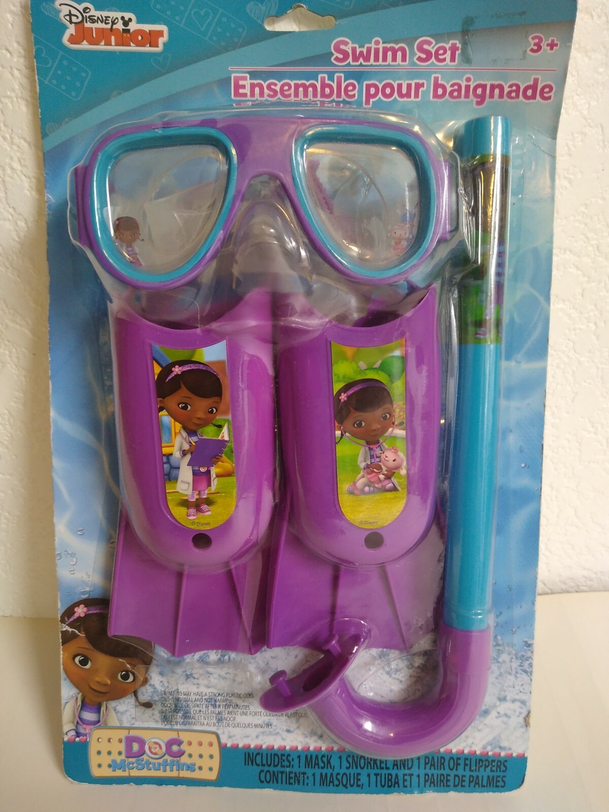 Doc McStuffins Swim set Mask Snorkel Flippers Disney junior