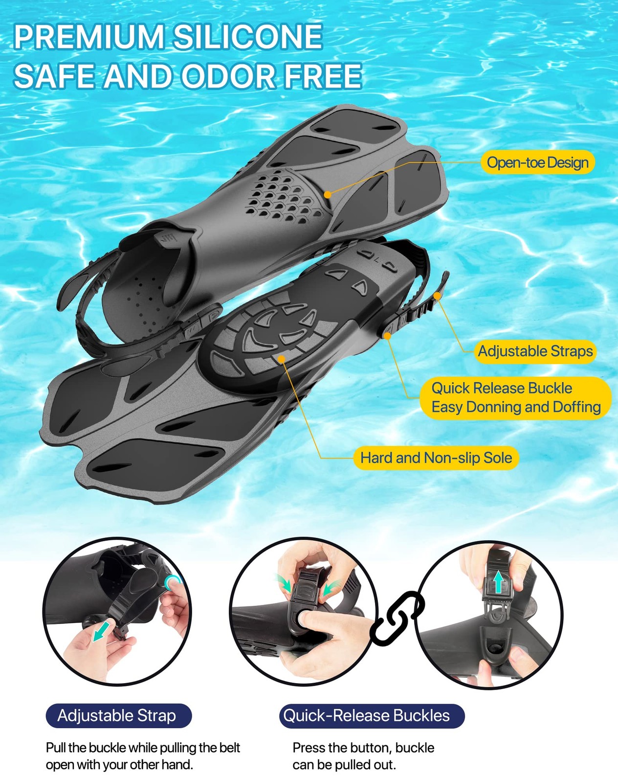 Ubekezele Snorkeling Gear for Adults Men Women,4 in 1 Snorkel Set with Panora…