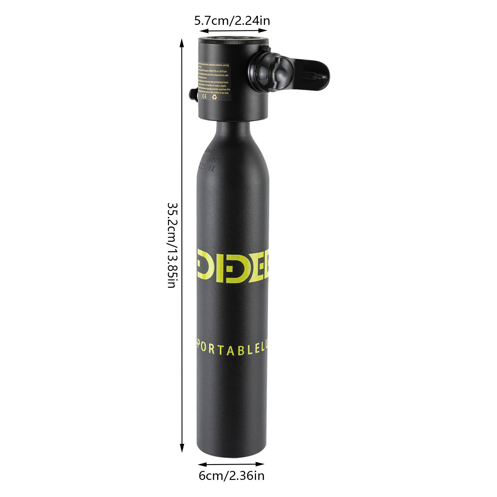 Mini 0.5L Scuba Oxygen Cylinder Diving Air Tank Kit Snorkeling Breath Equipment