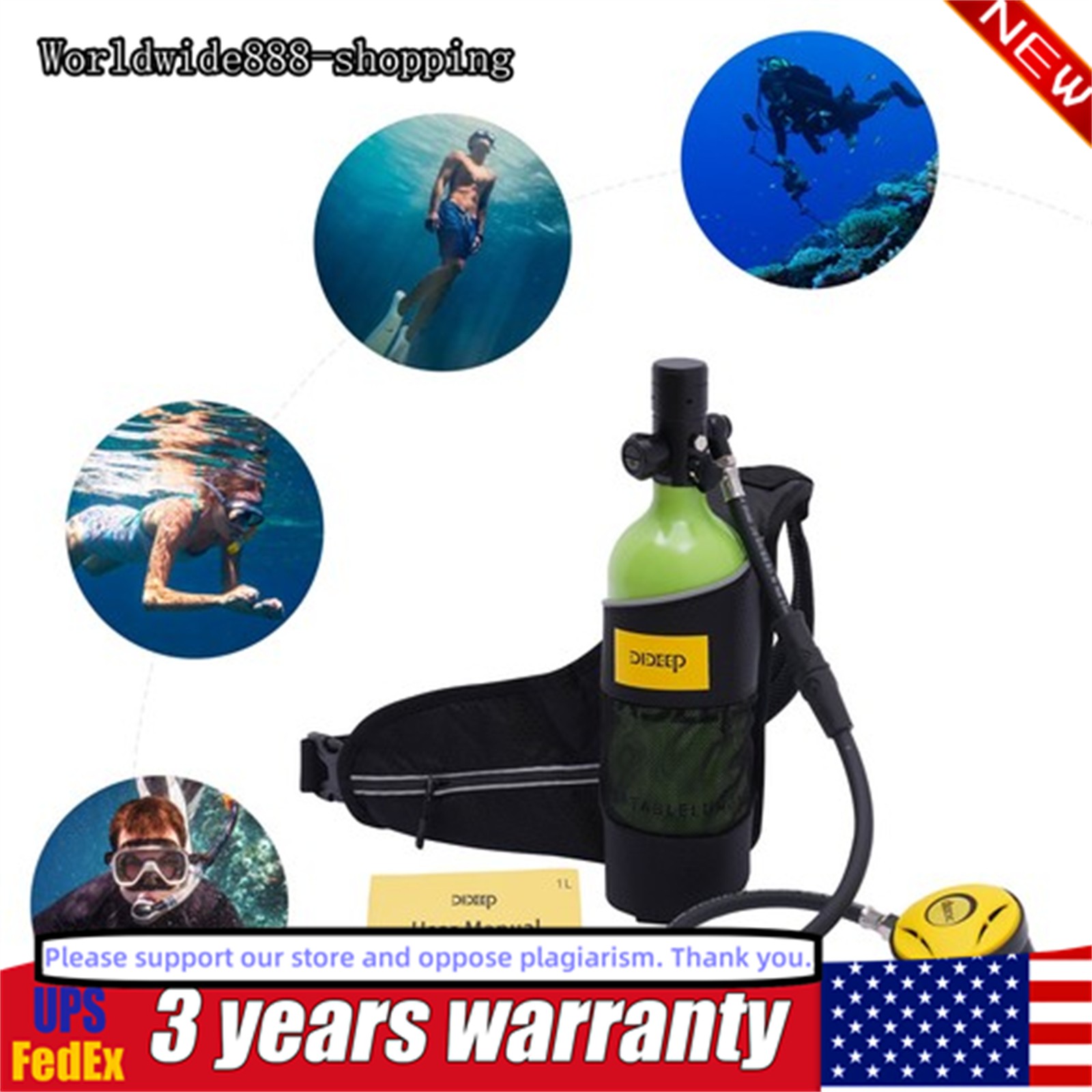 Diving Scuba Tank 1L Mini Air Oxygen Cylinder Small Emergency 1L Mini Air