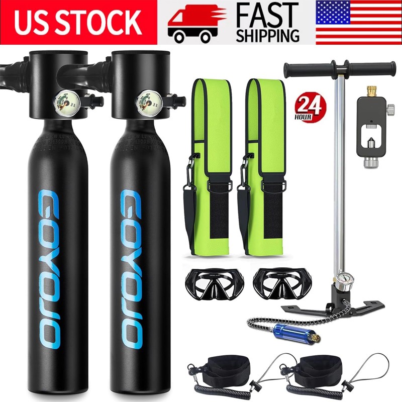 0.5L 2Bottles Mini Scuba Tank Pump for Underwater Breathing Lung Cylinder 10Mins