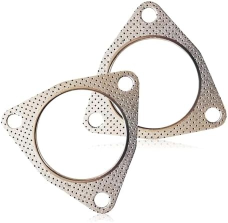 2 PCS Exhaust Gasket, 2.5″ Three-Bolt Exhaust Flange Gasket, Durable Catalytic C