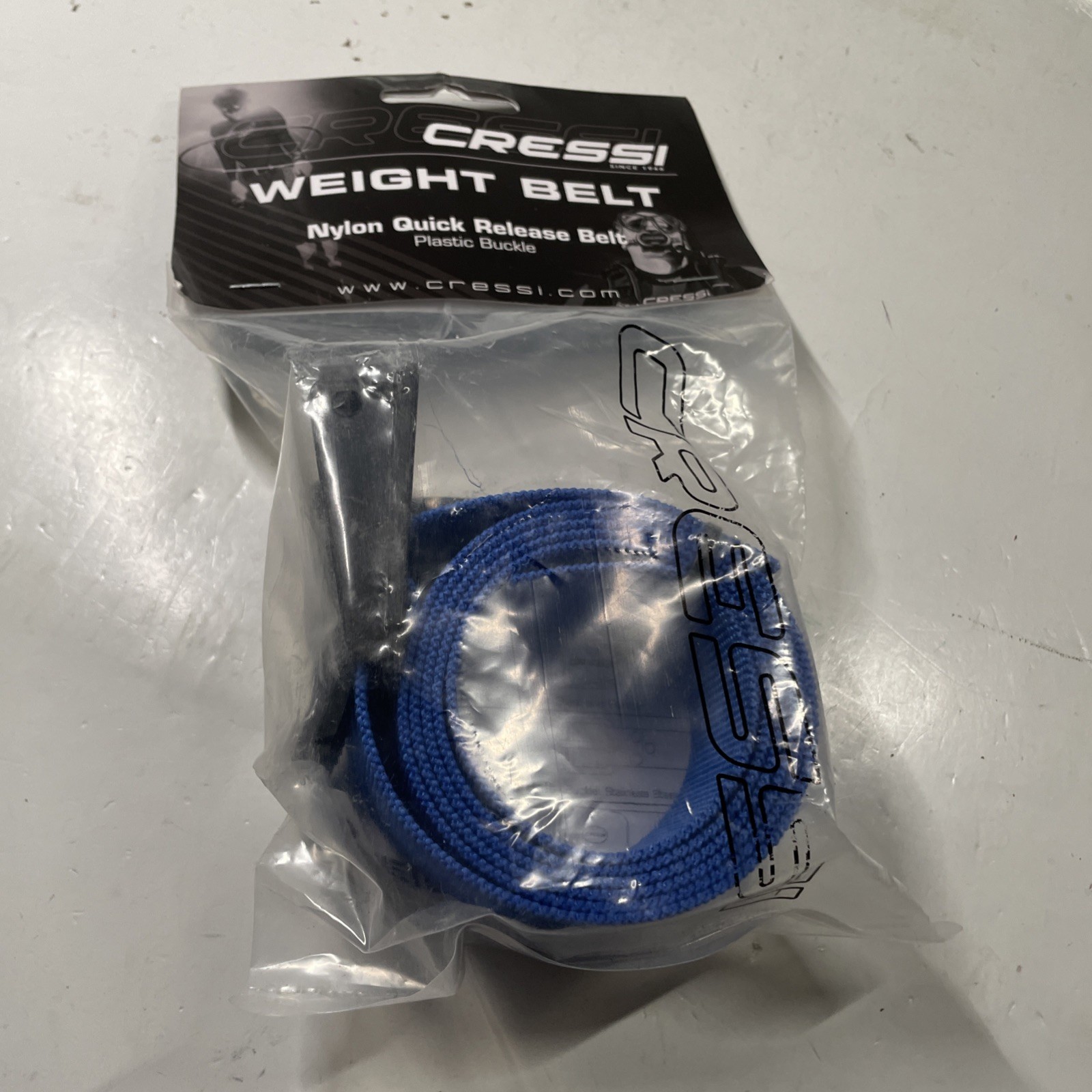 Cressi Nylon Dive Weight Belt Hard Plastic Buckle Blue 58″ TA627020 Free Diving