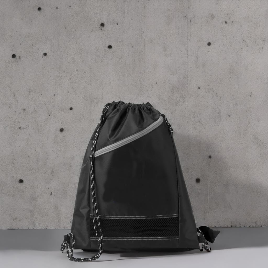 Francois et Mimi Light-weight Large Capacity Drawstring String Large, Black