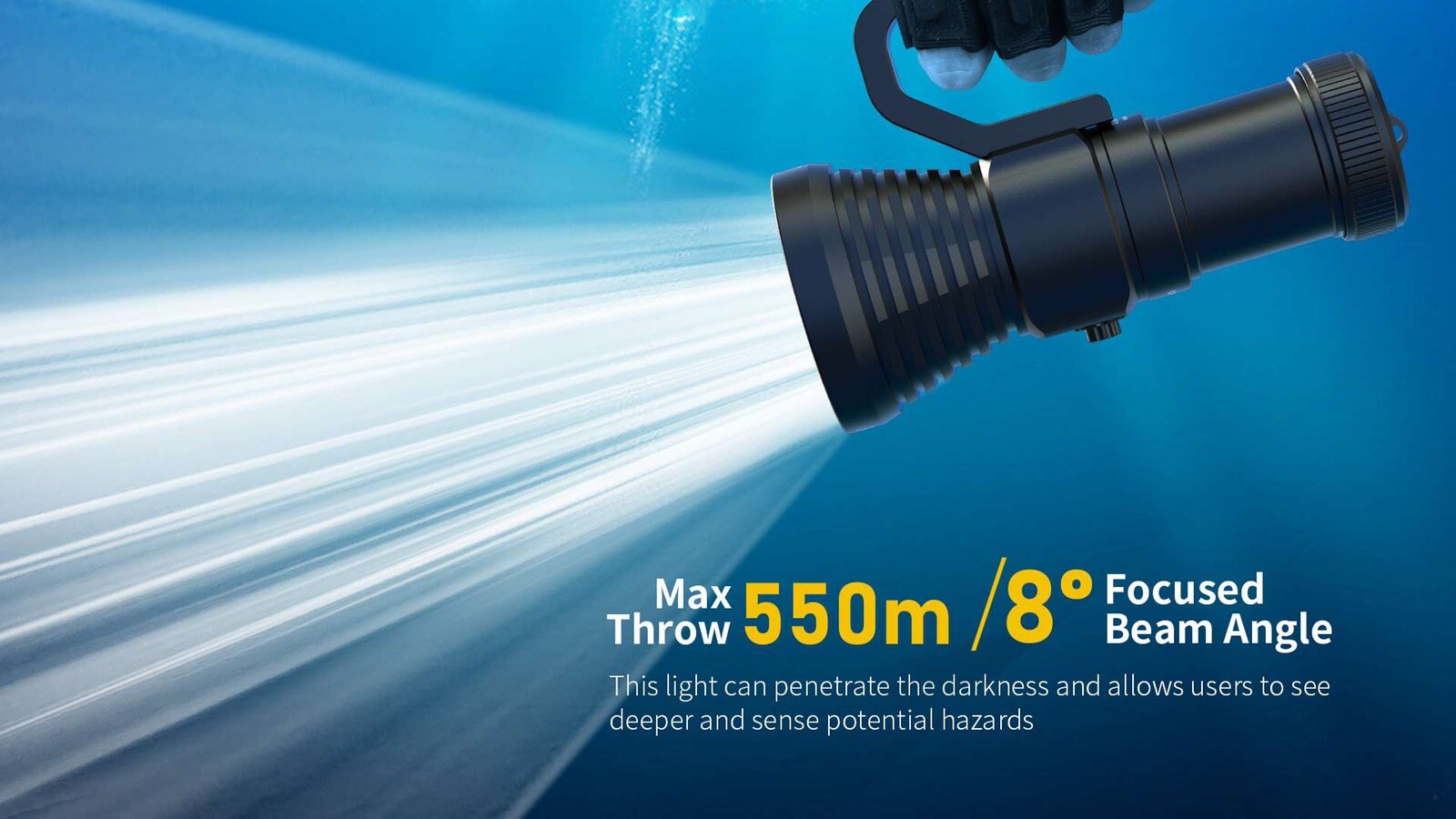 XTAR D28 3600 Lumen Diving Flashlight FULL SET + HANDLE + GREASE – 2023 MODEL