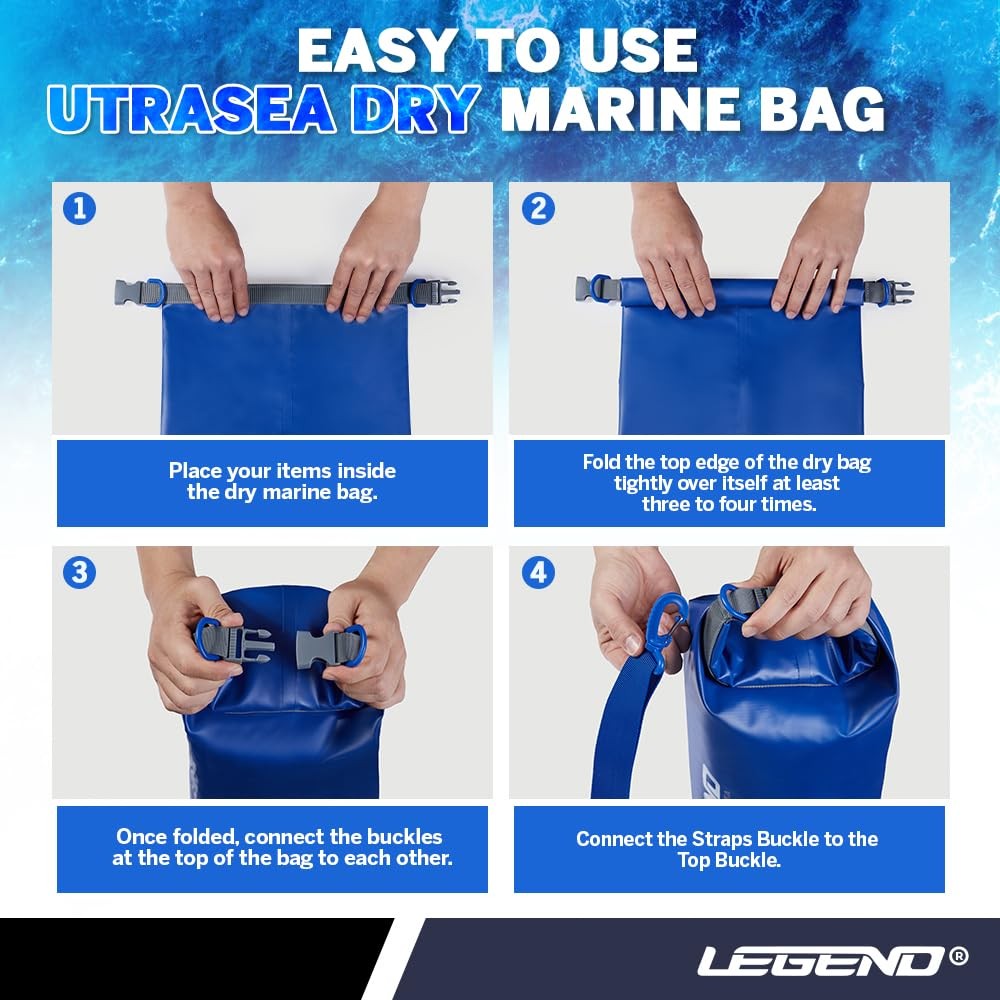 Legend UltraSEA Waterproof Dry Bag 5L/10L/20L/30L – Drybag 20L, Royal Blue