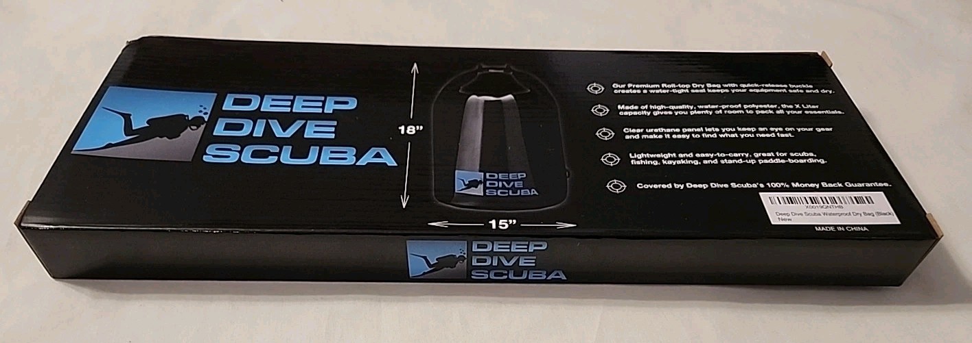 DEEP DIVE SCUBA WATERPROOF DRY BAG 18in X 15in BLACK