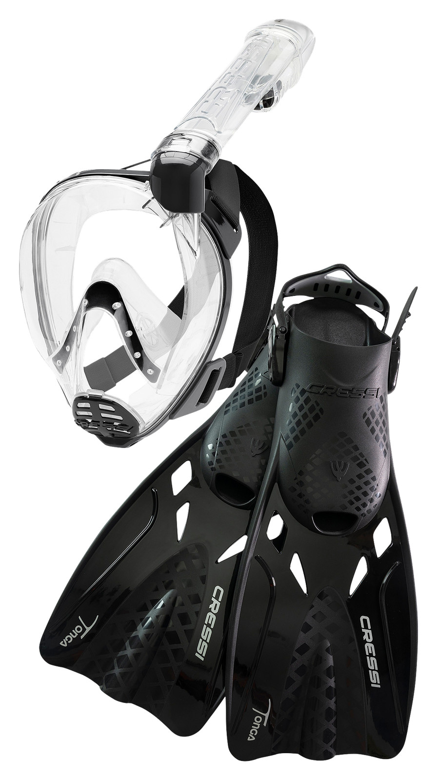 Cressi Se010501 Baron Tonga Snorkeling Set – Clear/Black – S/M