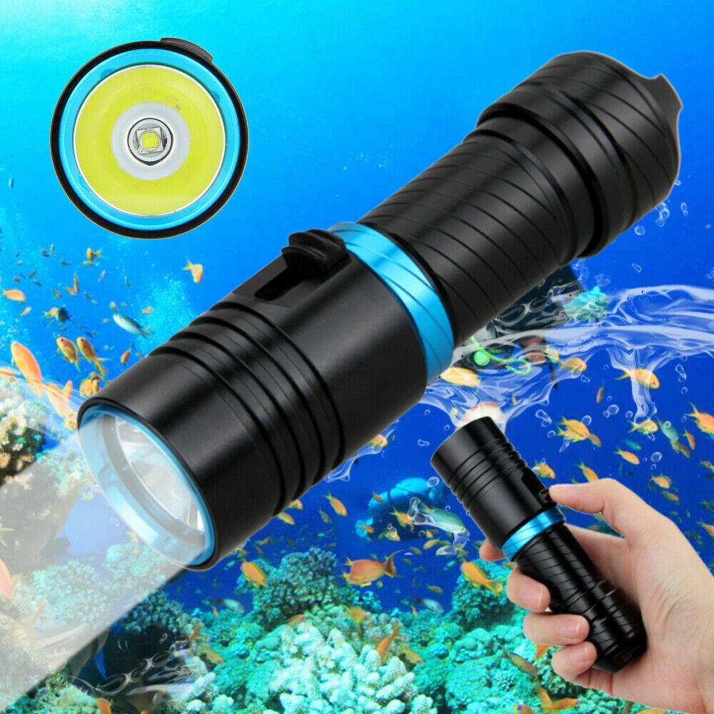 Scuba Diving Flashlight 8000 Lumens LED Dive Torch Underwater 80M Outdoor Lamp