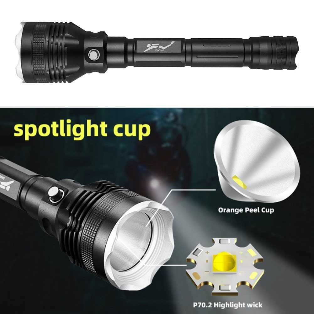 White Light Flashlight Sporting Goods Diving Flashlight Long Life