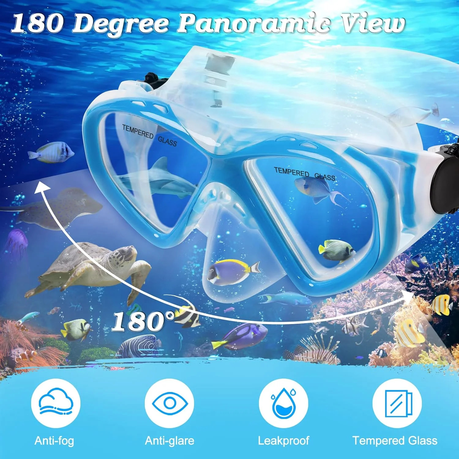 2 Sets Snorkeling Gear for Kids, Kids Snorkel Set for Ages 6-14, Dry Top Snorkel